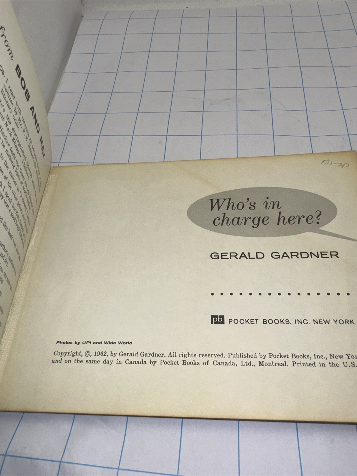 VTG 1962 Who’s In Charge Here by Gerald Gardner Comical Political Joke Book JFK