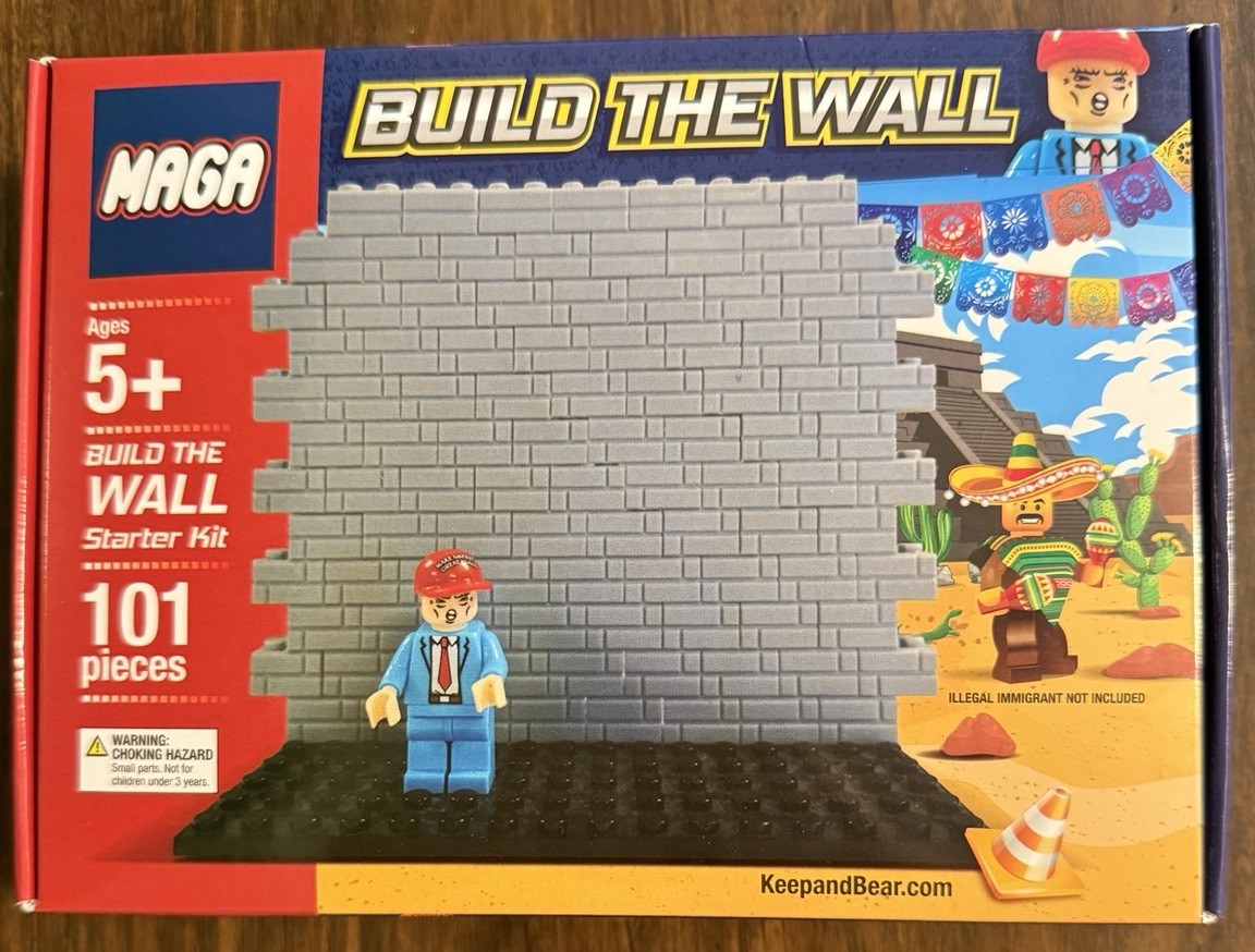 Donald Trump MAGA “Build The Wall” Building Bricks Toy, 101 Pieces, New Open Box