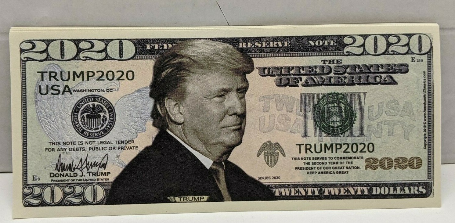 Donald Trump 2020 Re-Election Presidential Dollar Bill – 9 pack-Limited Ed…