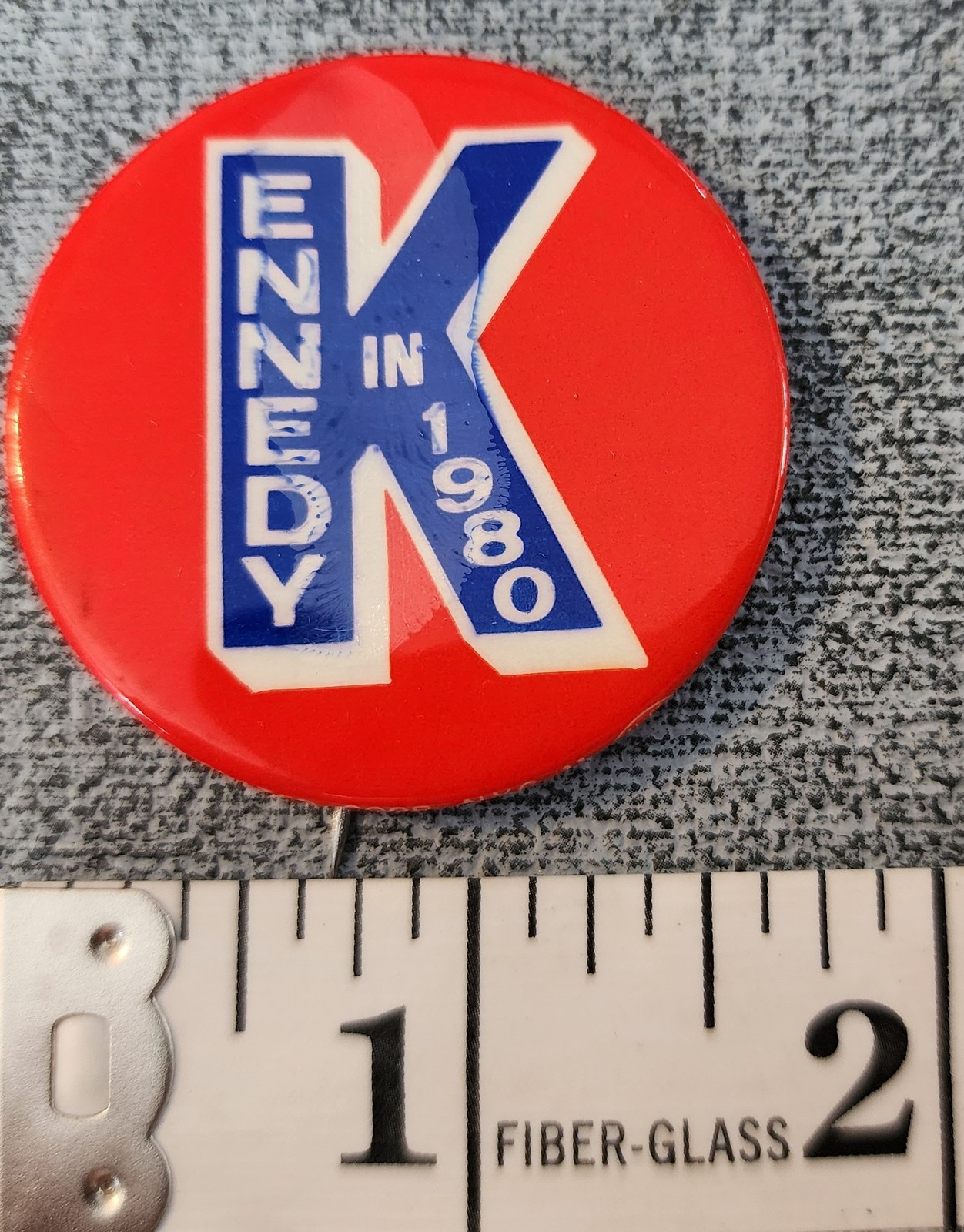 Vintage 1980 Ted Kennedy Presidential Campaign Pinback Button KENNEDY IN 1980