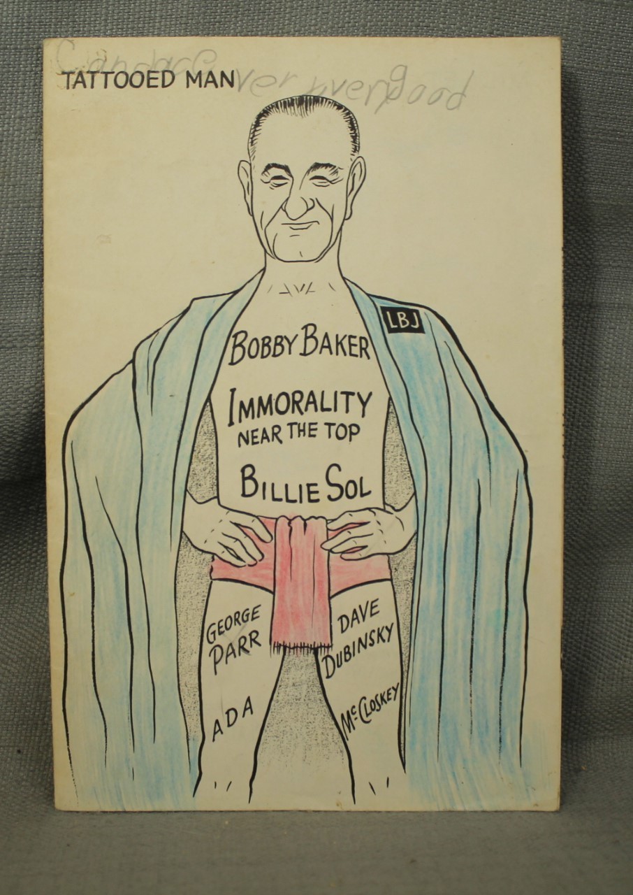 Vintage 1960s Political coloring book/booklet US president LBJ Tattooed Man