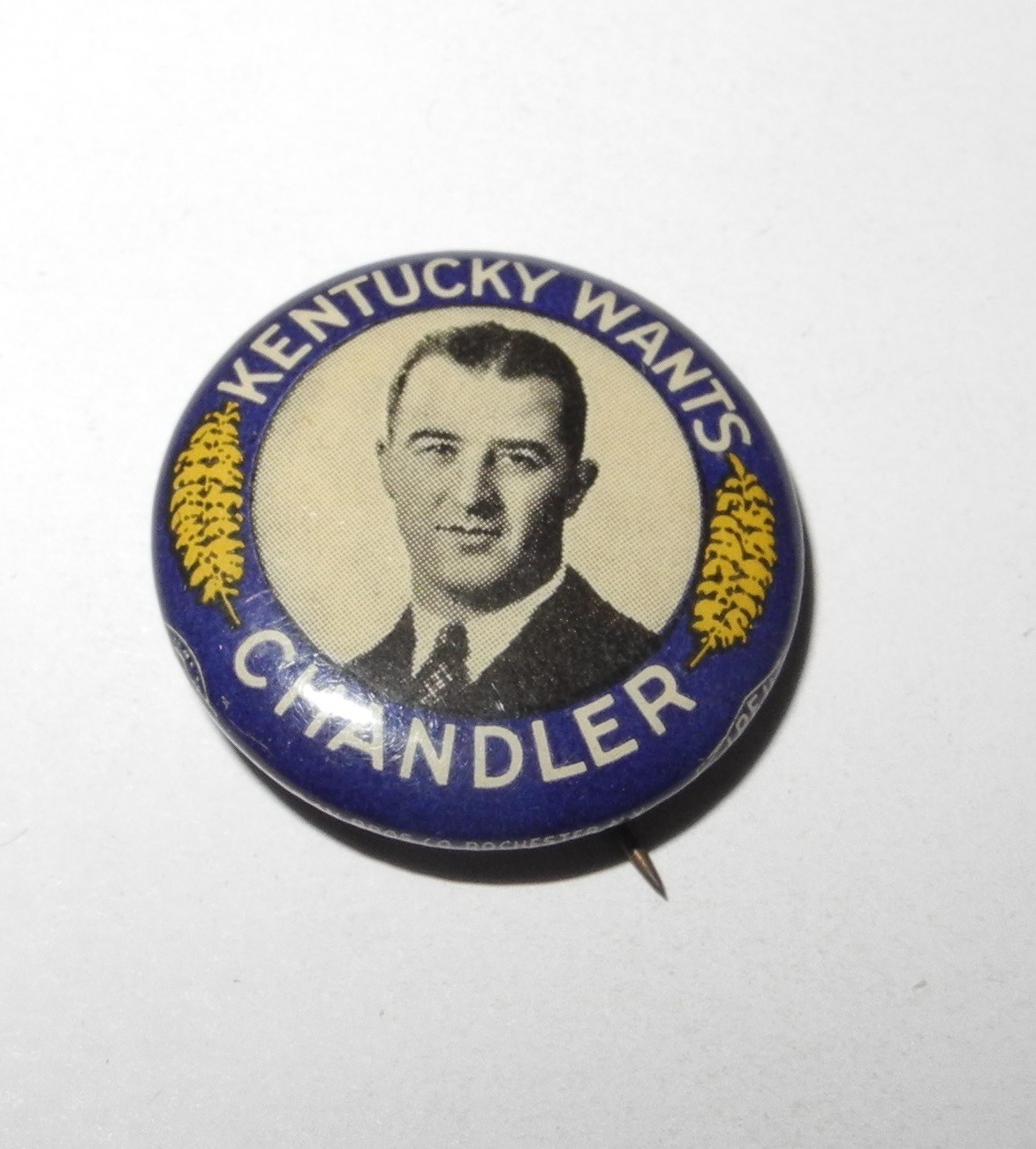 1935 Happy Chandler for Governor Political Election Baseball Commissioner Pin