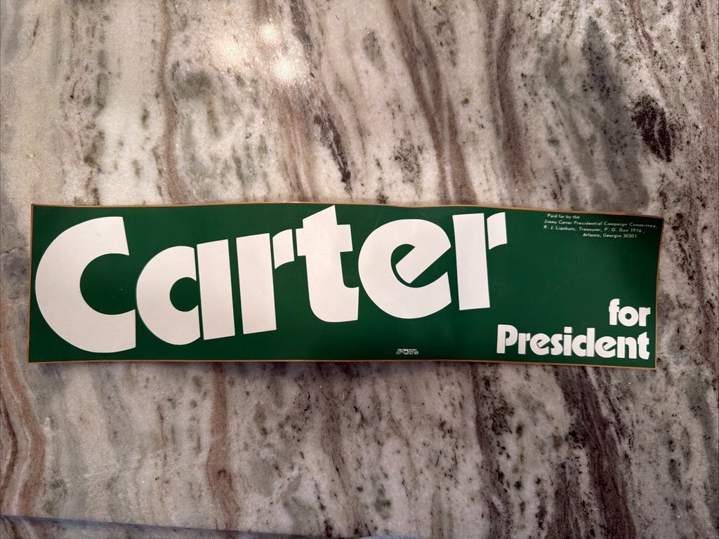 Jimmy Carter 76 Official President Bumper Sticker 15″ x 4″ Presidential Campaign