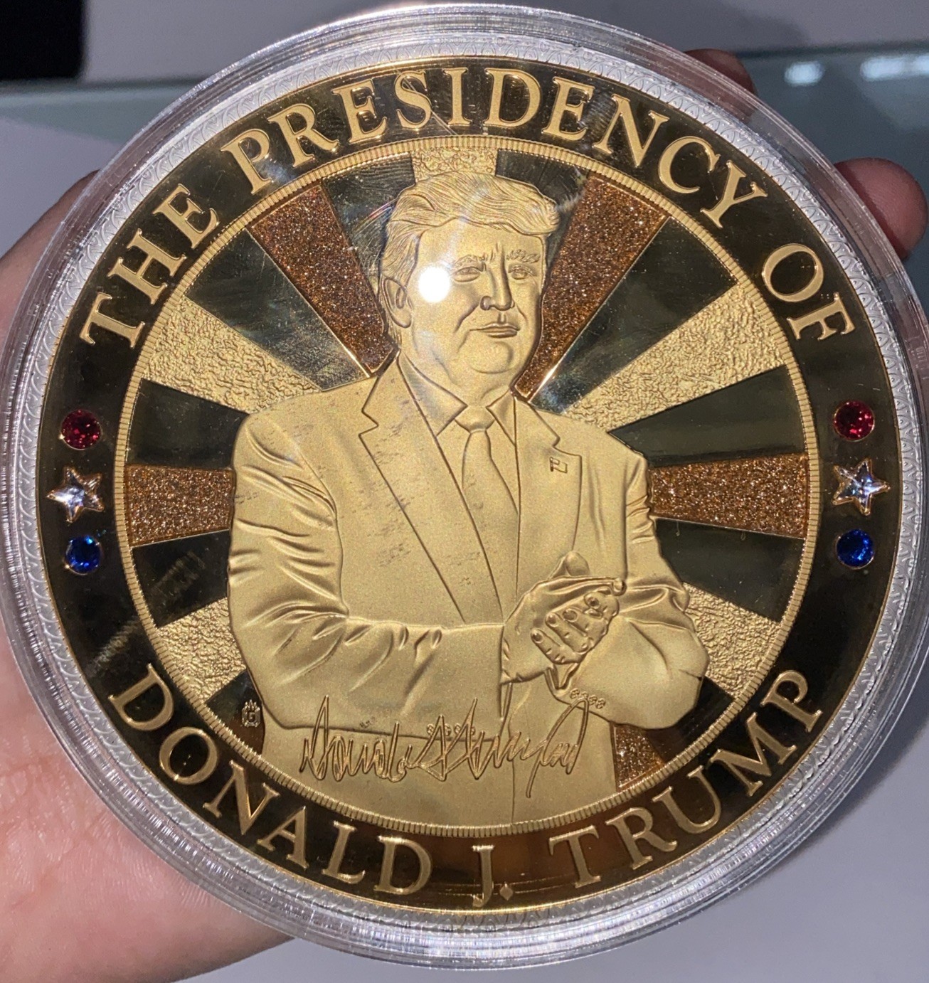 The Presidency of Donald Trump 2020 JUMBO COIN COLLECTION Swarvoski Crystal Coin