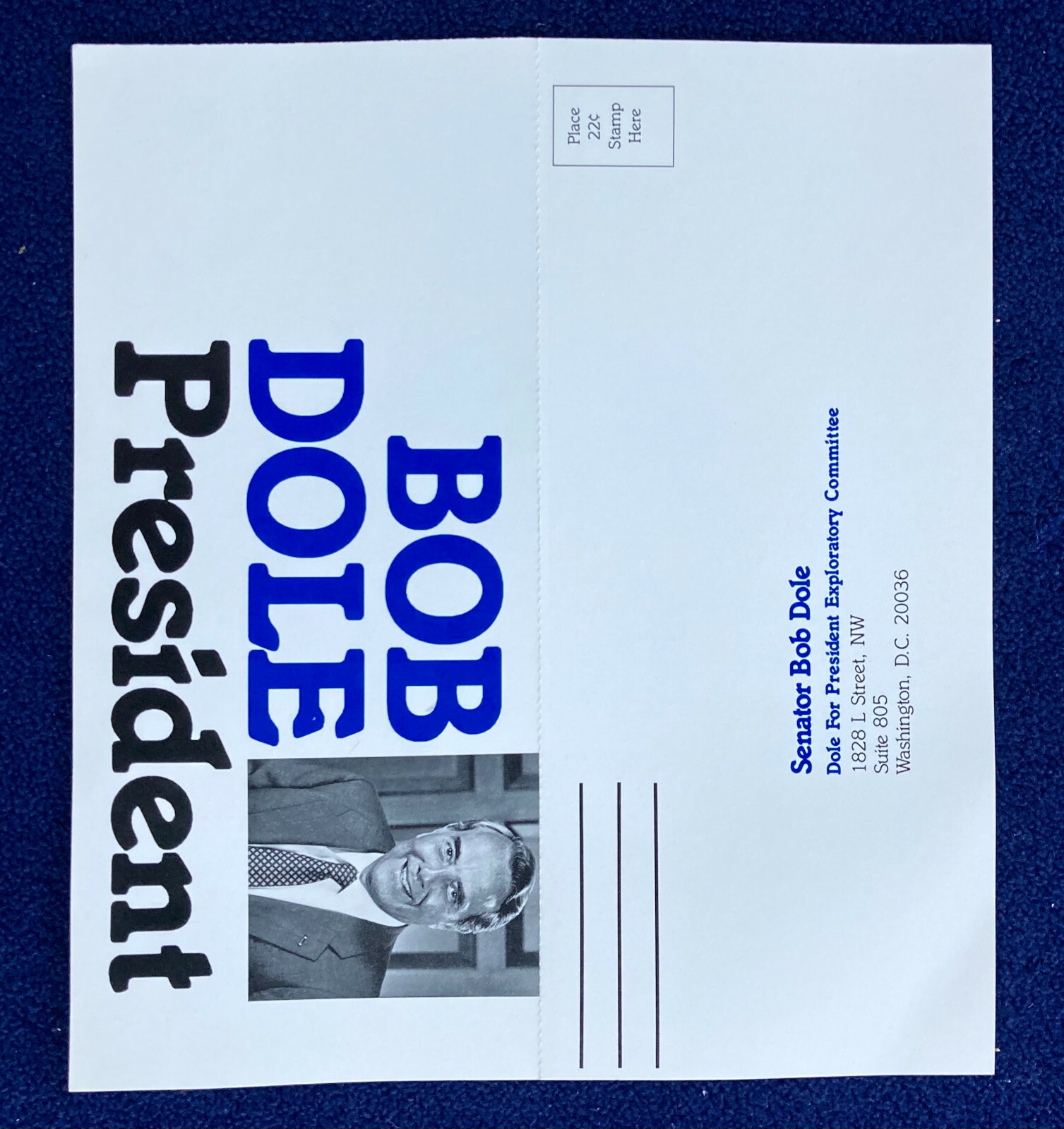 Bob Dole (1923-2021) for President Exploratory Committee Volunteer Flyer–1995