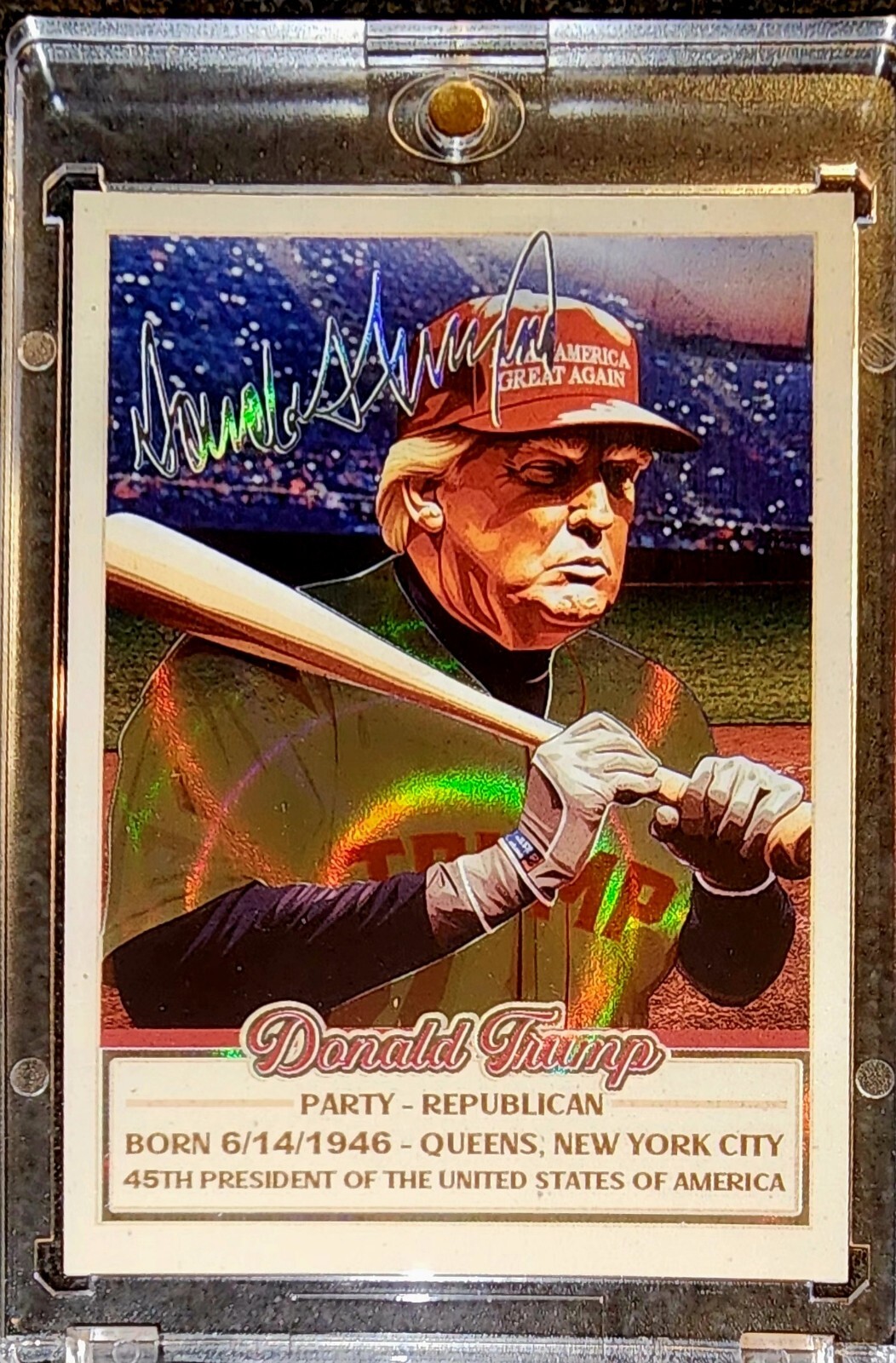 Donald Trump Baseball Proud Patriots Limited Edition Trading Card SP MAGA USA
