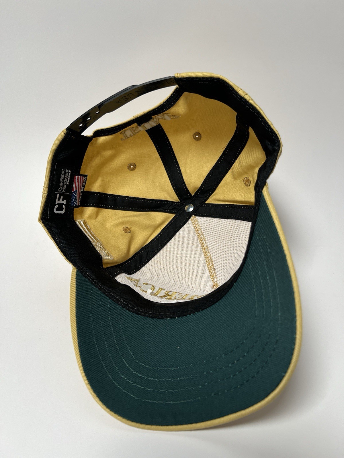 Official Donald Trump Campaign Rare All Gold Age MAGA Hat CaliFame Make America