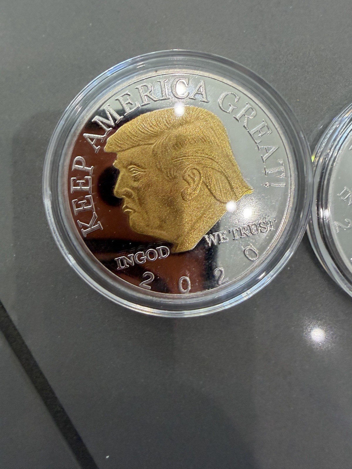 2 Commemorative Trump Coins Brilliant Uncirculated.