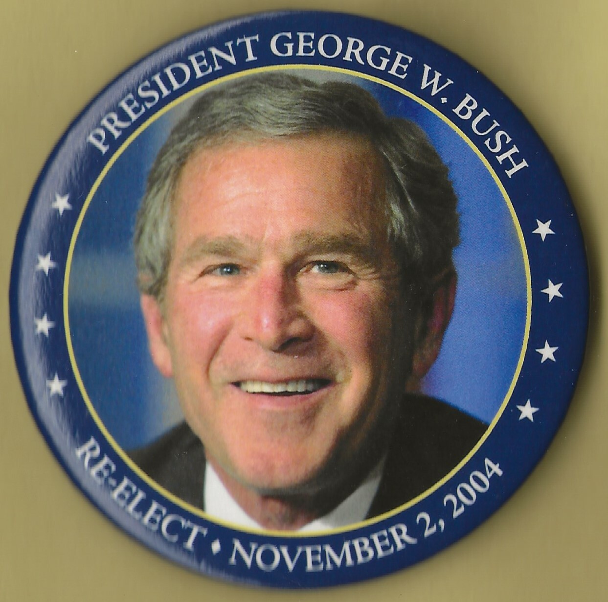 2004 George W Bush 3″ / “Re-Elect” Presidential Campaign Button(Pin10)