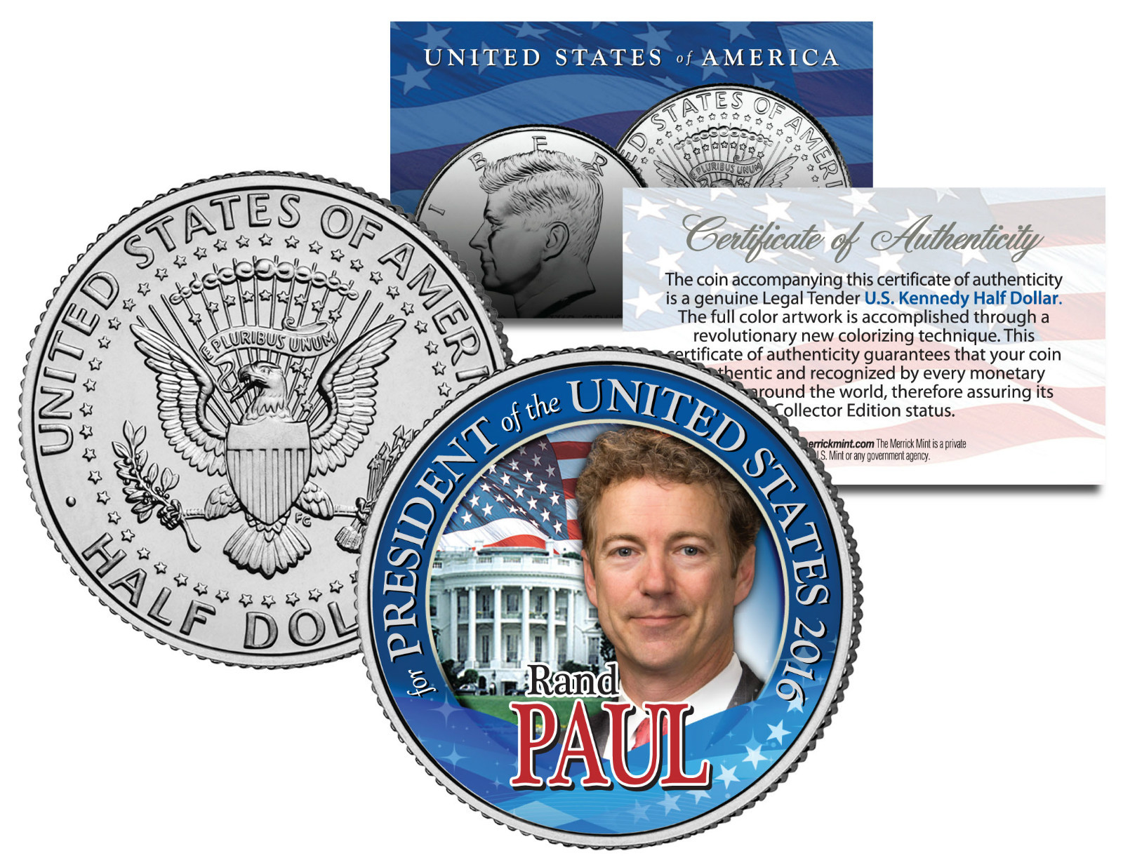 RAND PAUL FOR PRESIDENT 2016 – JFK Half Dollar US Coin Political CAMPAIGN