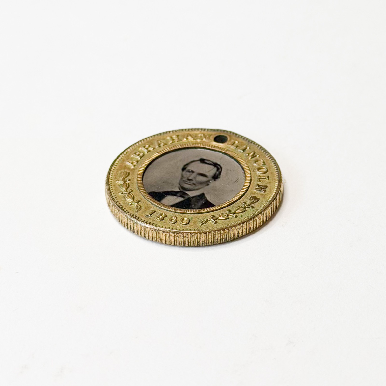1860 Abraham Lincoln Hannibal Hamlin Ferrotype Political Campaign Token