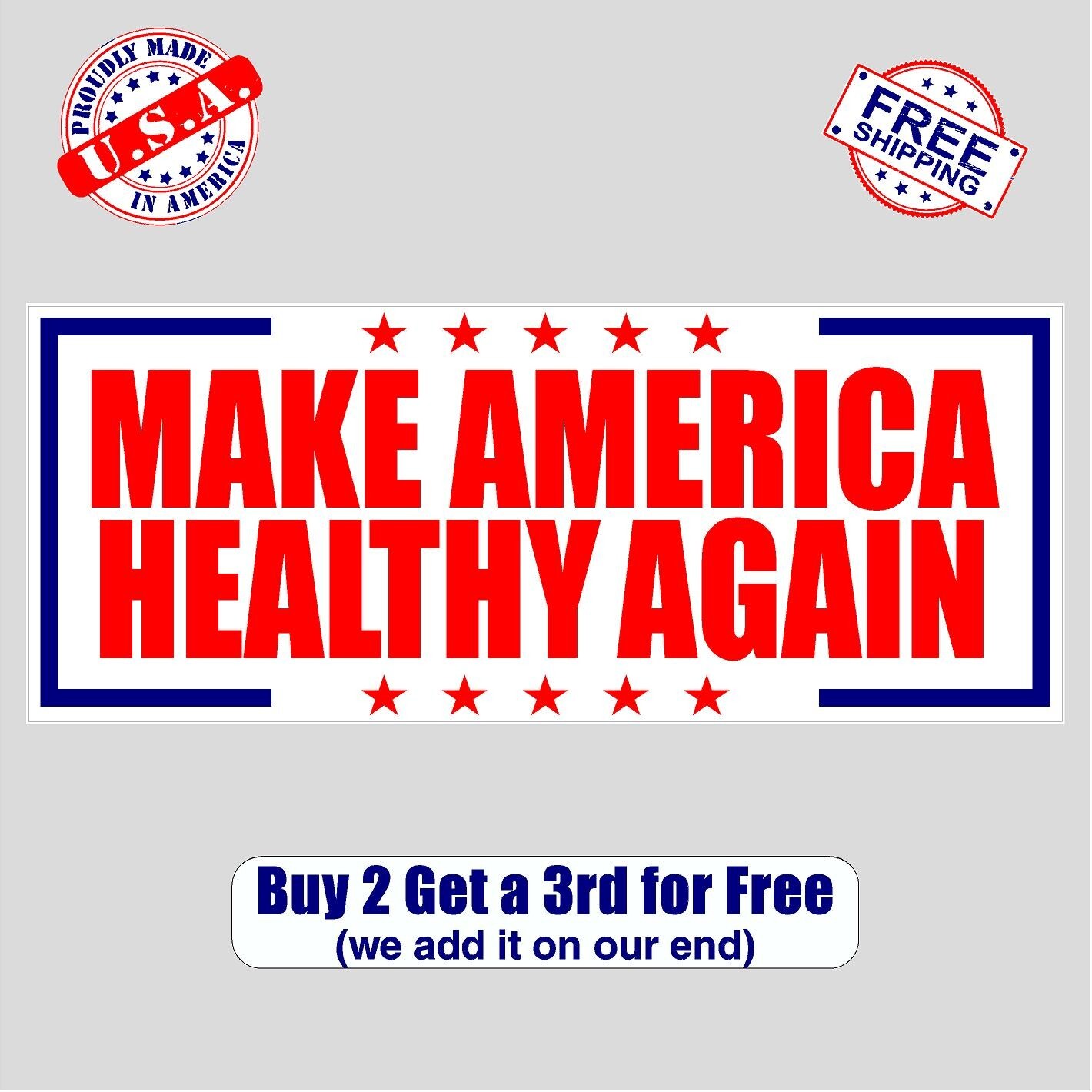 RFK MAKE AMERICA HEALTHY AGAIN Bumper Sticker | Vinyl | Water-resistant | GoGo