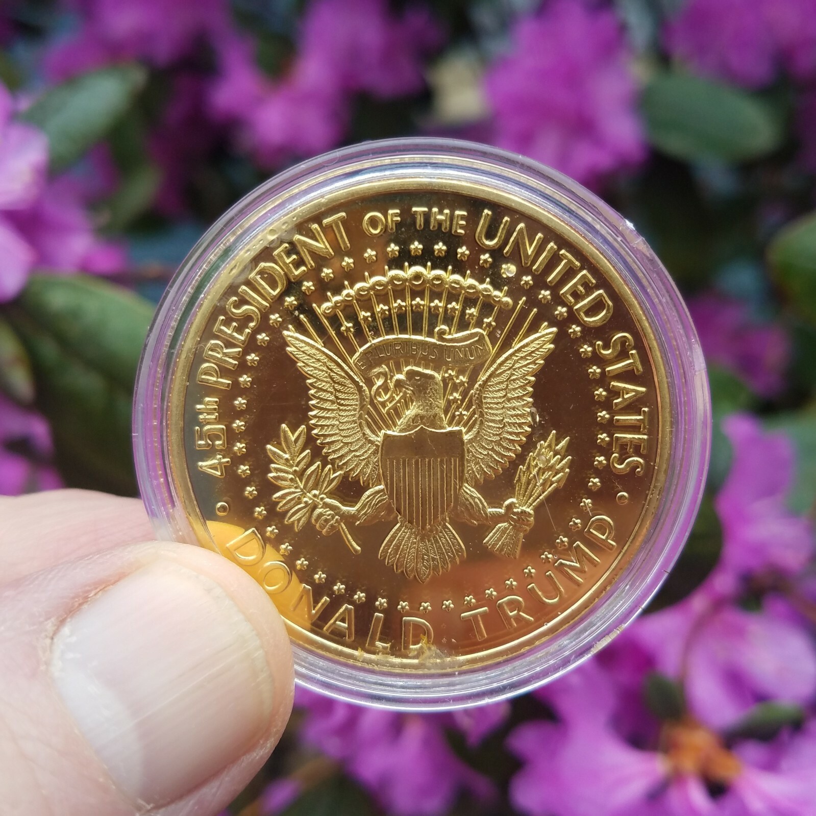 Rare Trump 2019 Gold Plated Challenge Coin 45th President of the United States