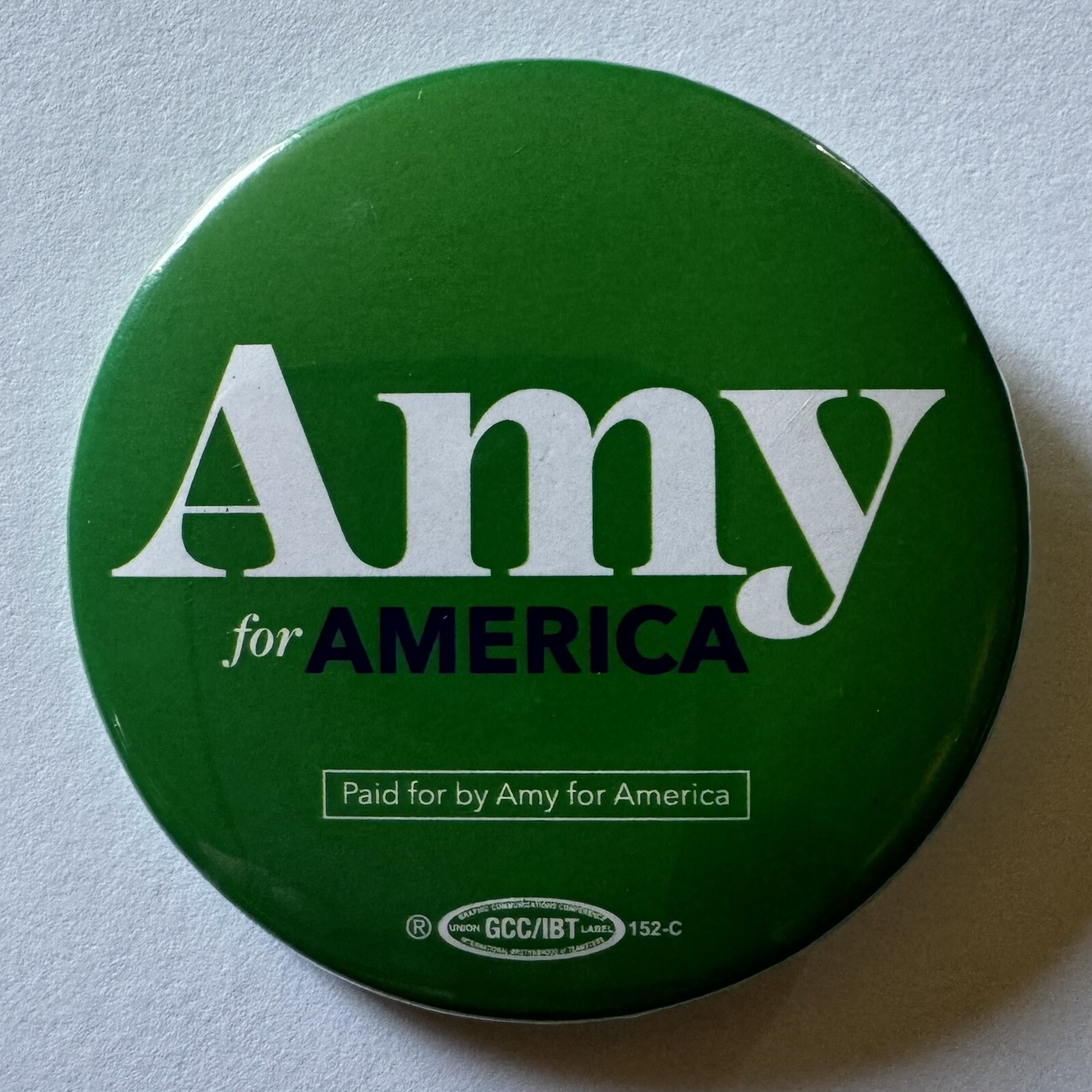 Amy Klobuchar Official 2020 Presidential Campaign Political Button – Minnesota