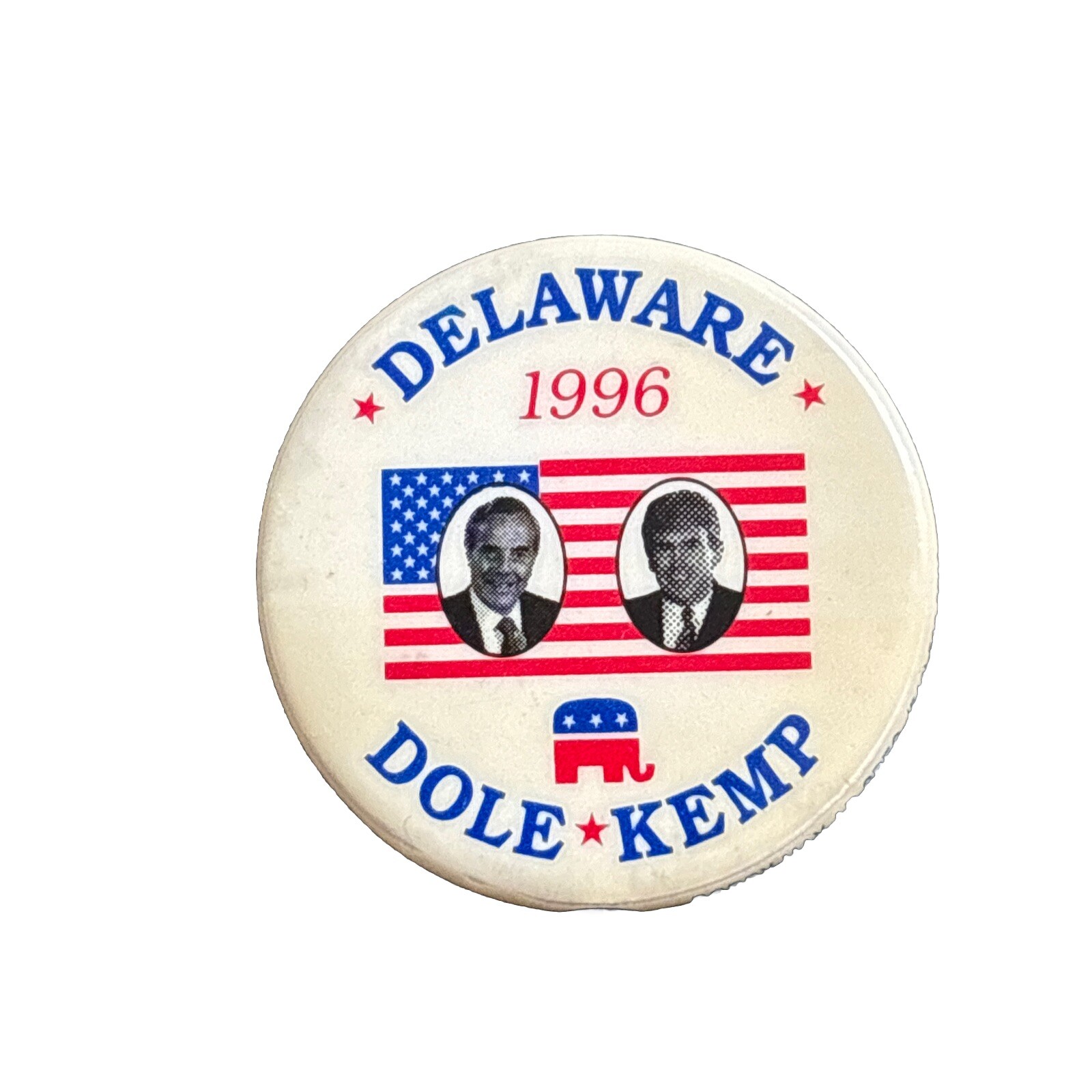 1996 Bob Dole for President Delaware 50 State Pin 1.5″ Button Jack Kemp Pinback