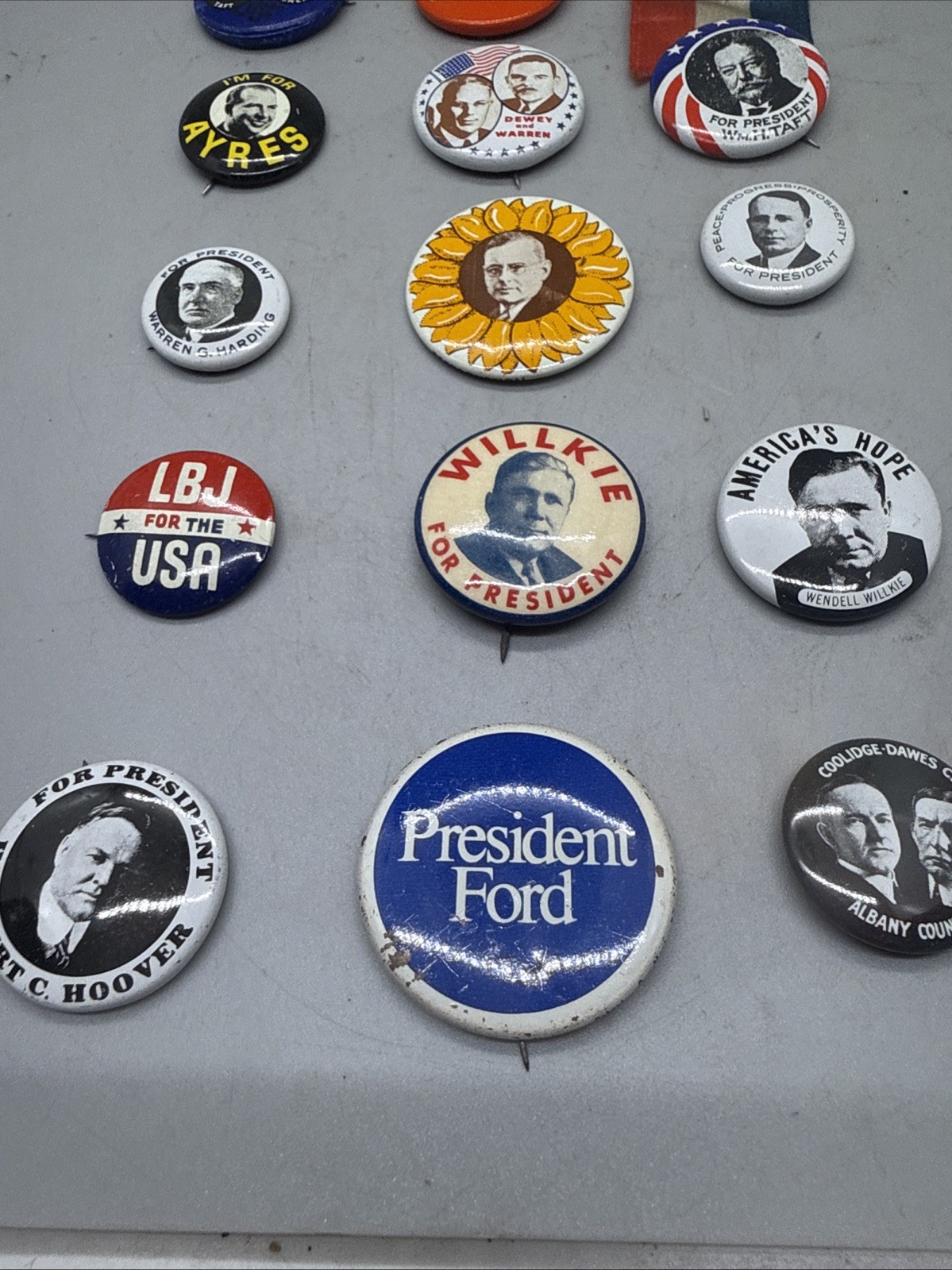 Lot of 18 Political Pins Some marked Reproduction Check them out! #6