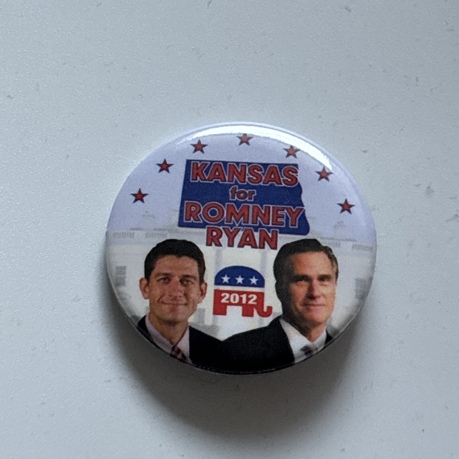 2012 Mitt Romney for President Kansas 50 State 1.5″ Button Paul Ryan Pinback Pin