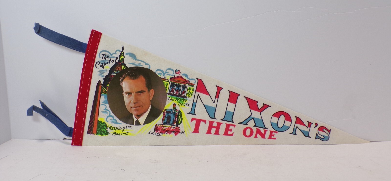 1969 Richard Nixon NIXON’S THE ONE Inauguration Pennant Flag 18″ 102424WT-P