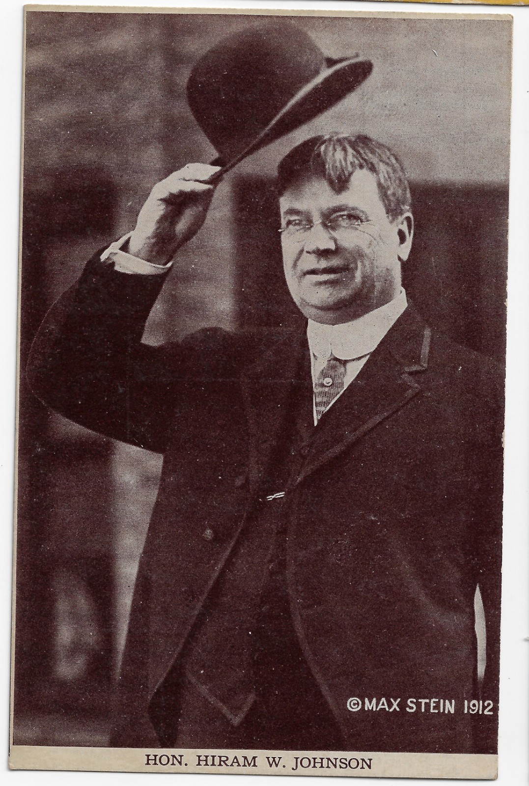 1912 Hiram Johnson Campaign Postcard Part of Set by US Publishing House Chicago