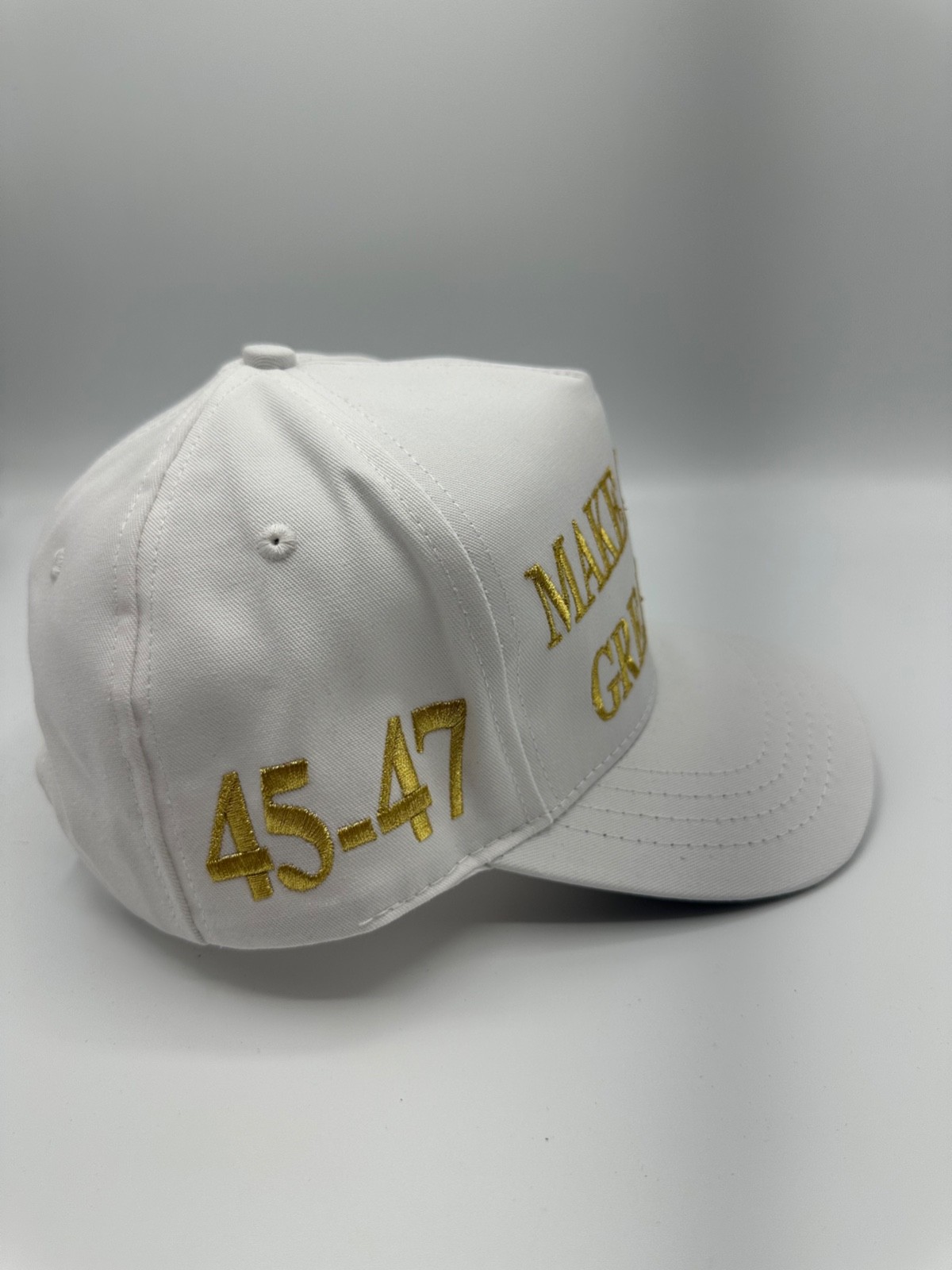 Official Make America Great Again Trump Cali Fame 45-47 White Snapback Hat Cap