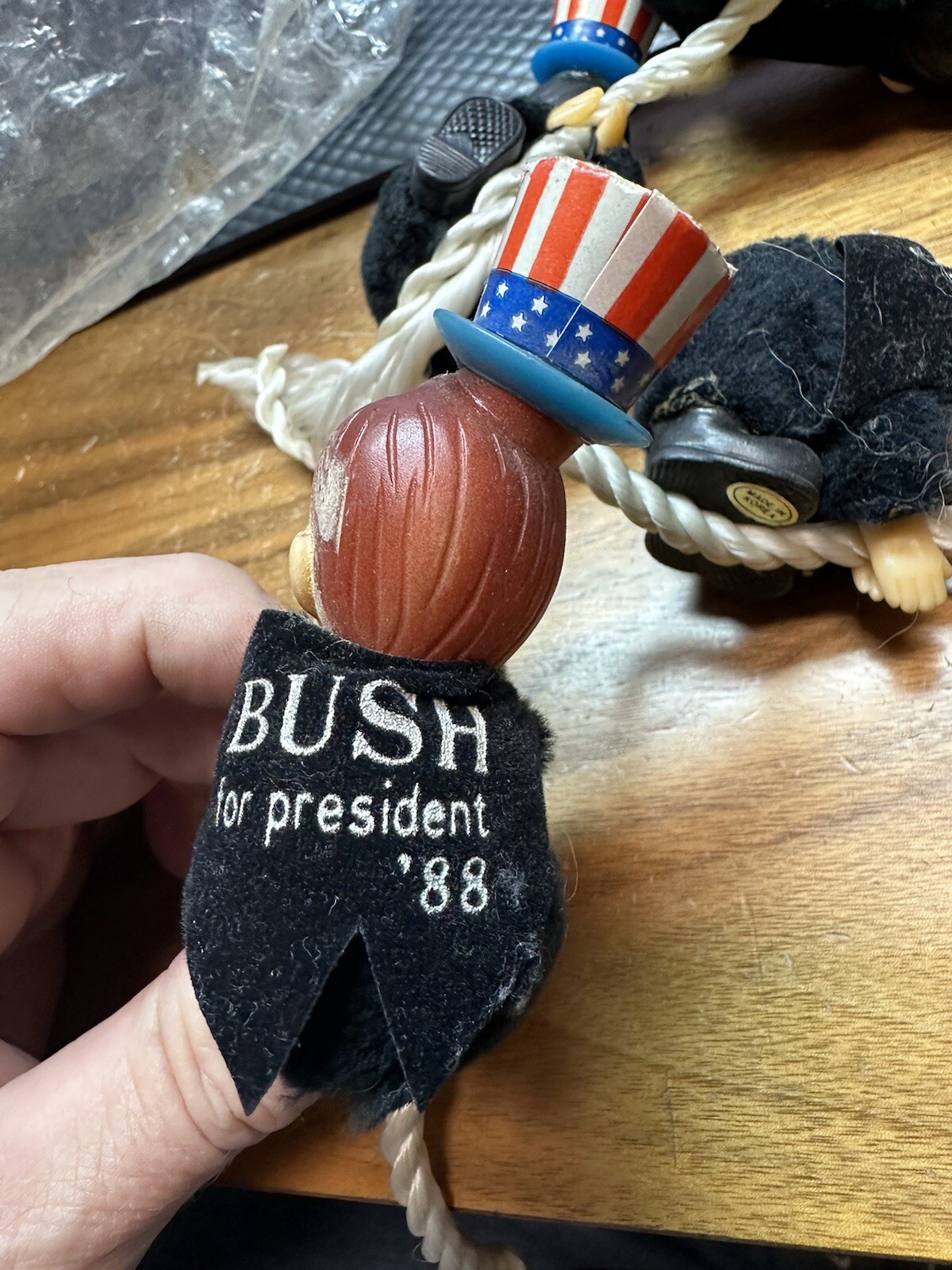 VINTAGE 1988 George HW Bush Michael Dukakis Presidential Clip on Dolls NOS 10pcs