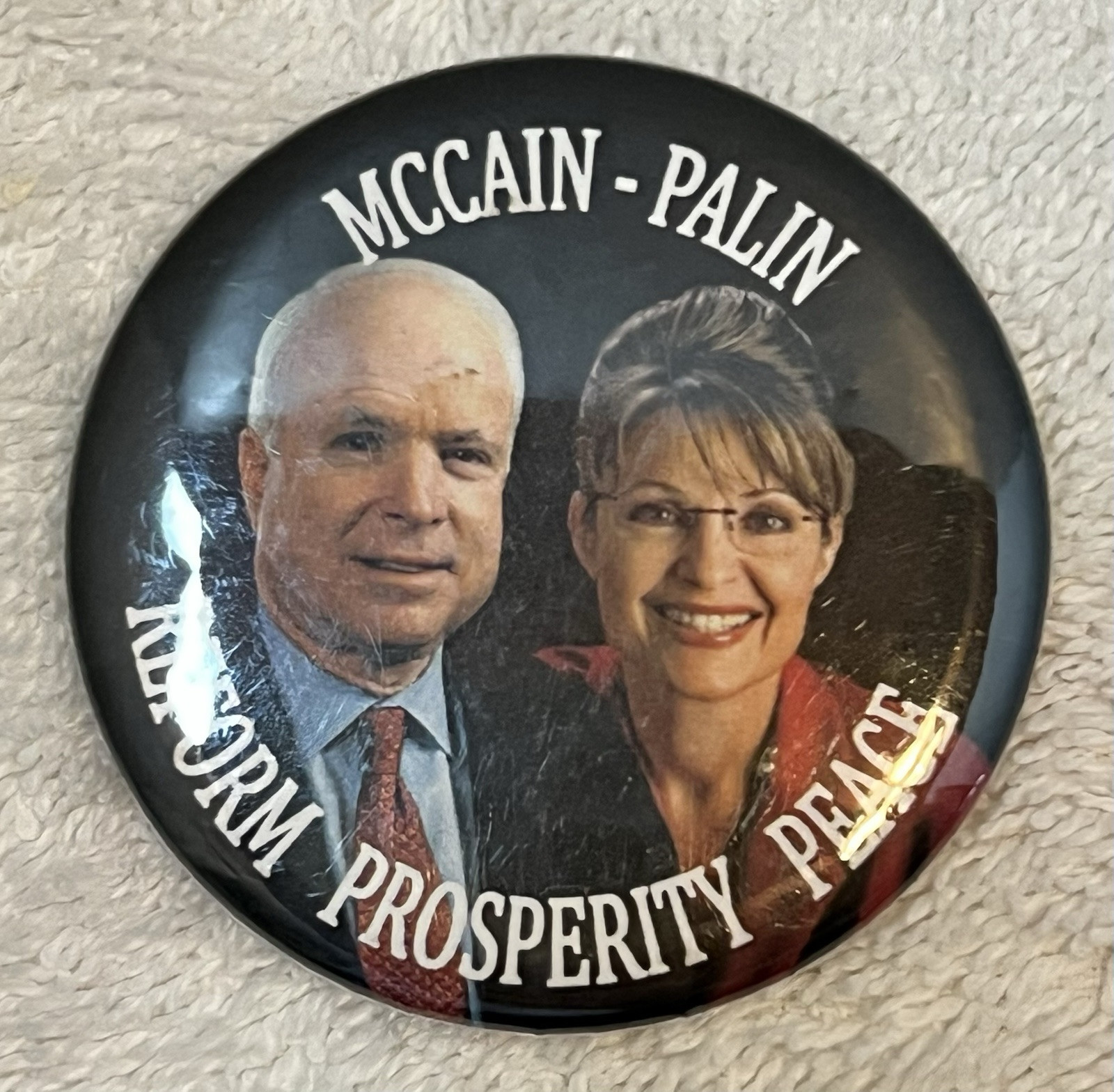 2008 McCain/Palin Republican Presidential Campaign Metal Pinback Buttons Lot/3
