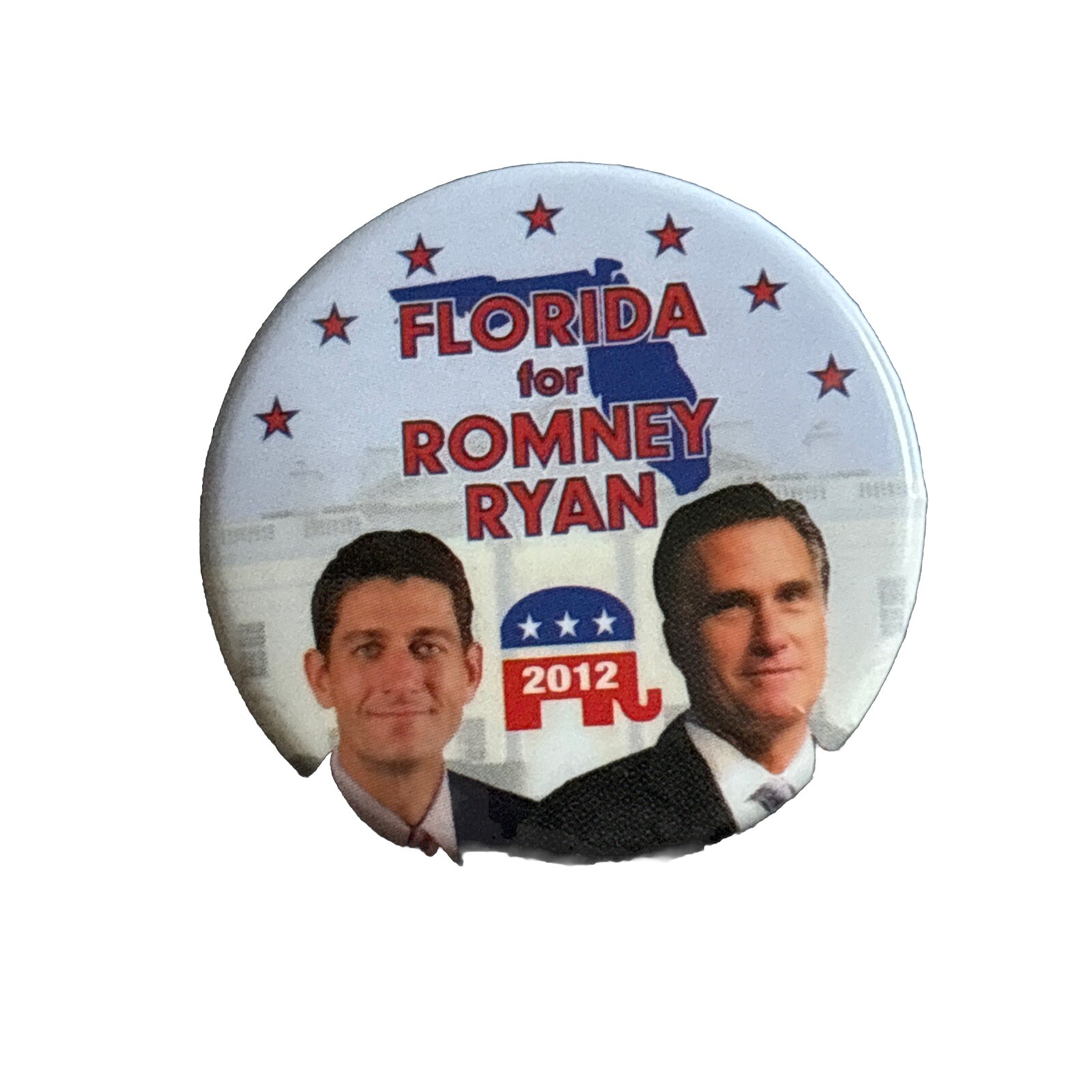 2012 Mitt Romney for President Florida 50 State 1.5″ Button Paul Ryan Pin