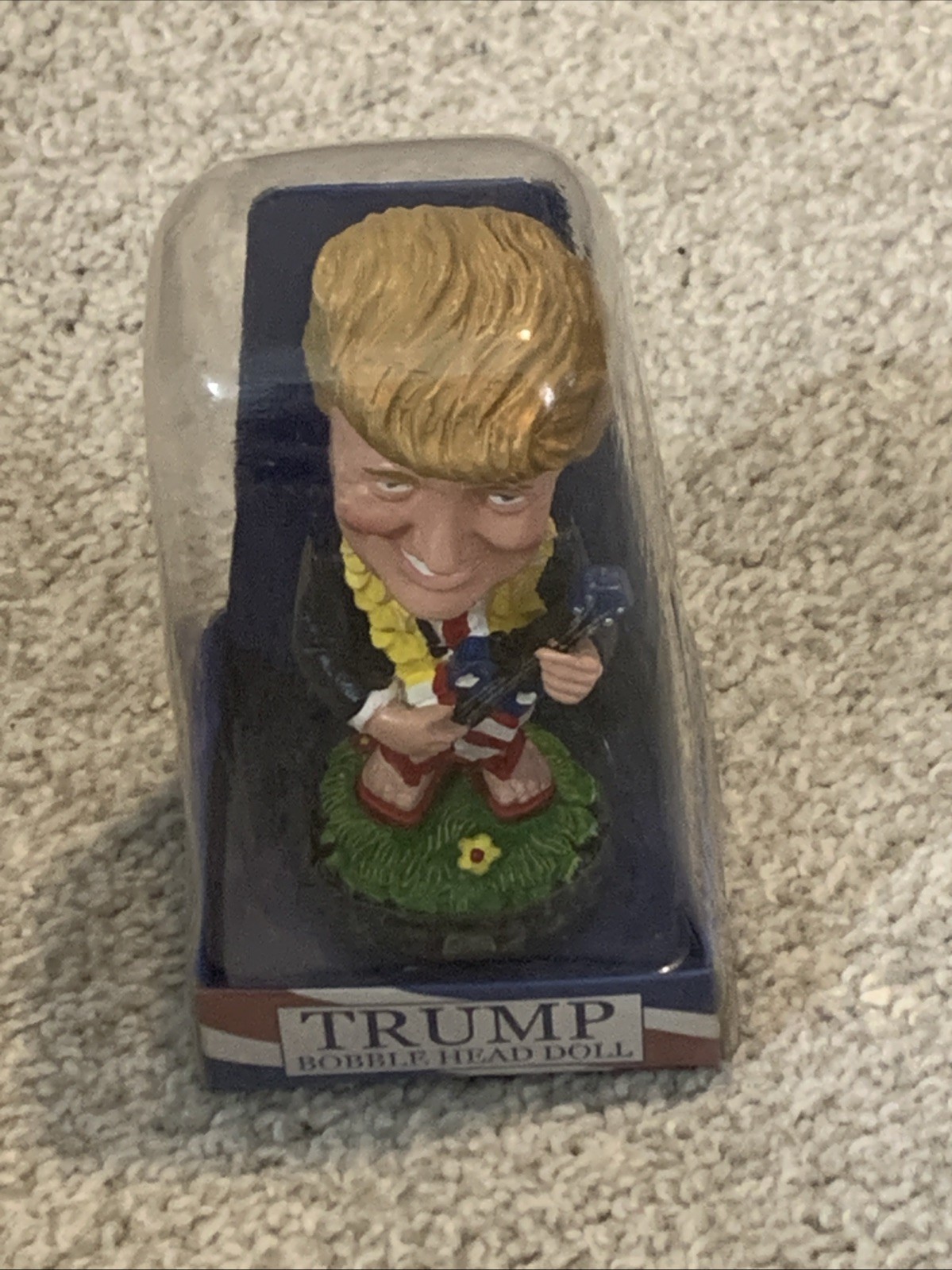 President Trump Bobble Head Doll, Trump Playing Ukulele, Brand New, Never Opened