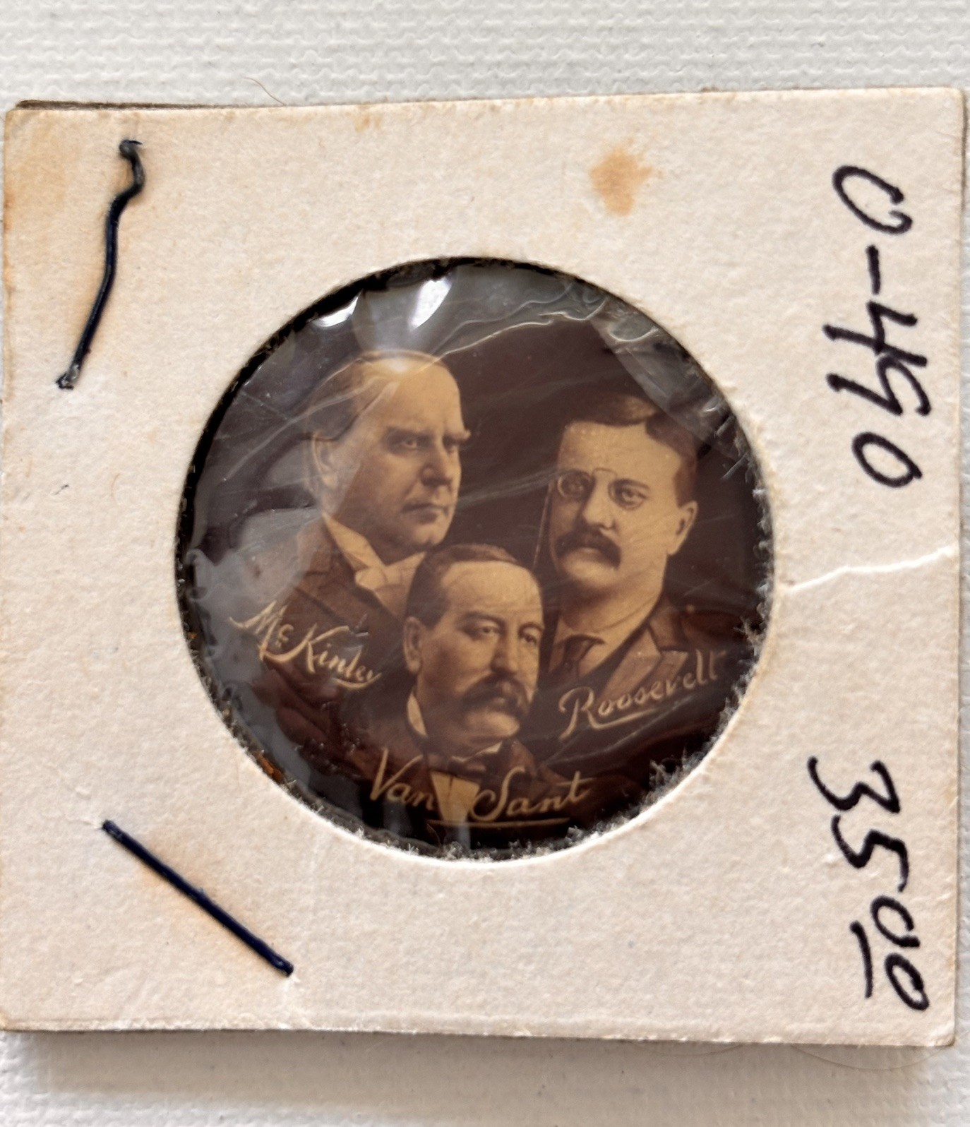 William McKinly, Theodore Rosevelt and Van Sant, Pinback Political button