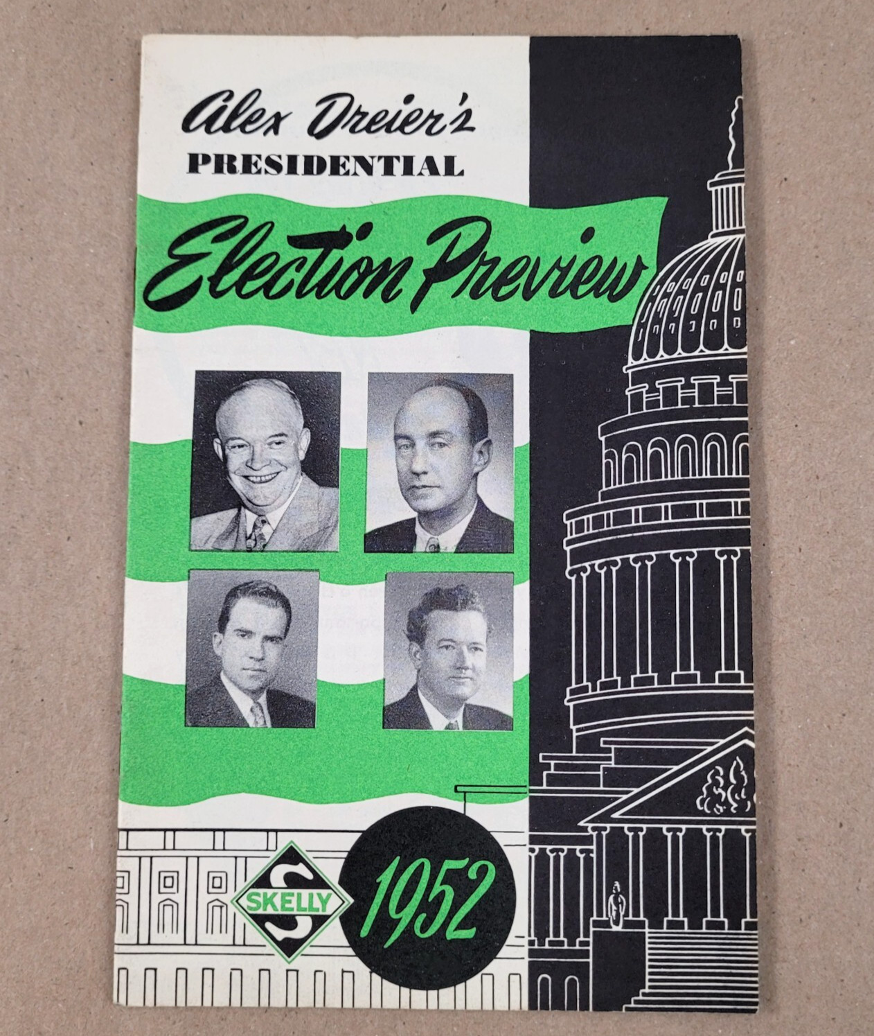 Vintage 1952 Skelly Oil Presidential Election Preview Booklet Eisenhower Nixon