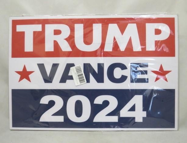 TRUMP & VANCE 2024 Double-Sided Yard Sign Green Bay Campaign 18″x12″ w/stake NEW