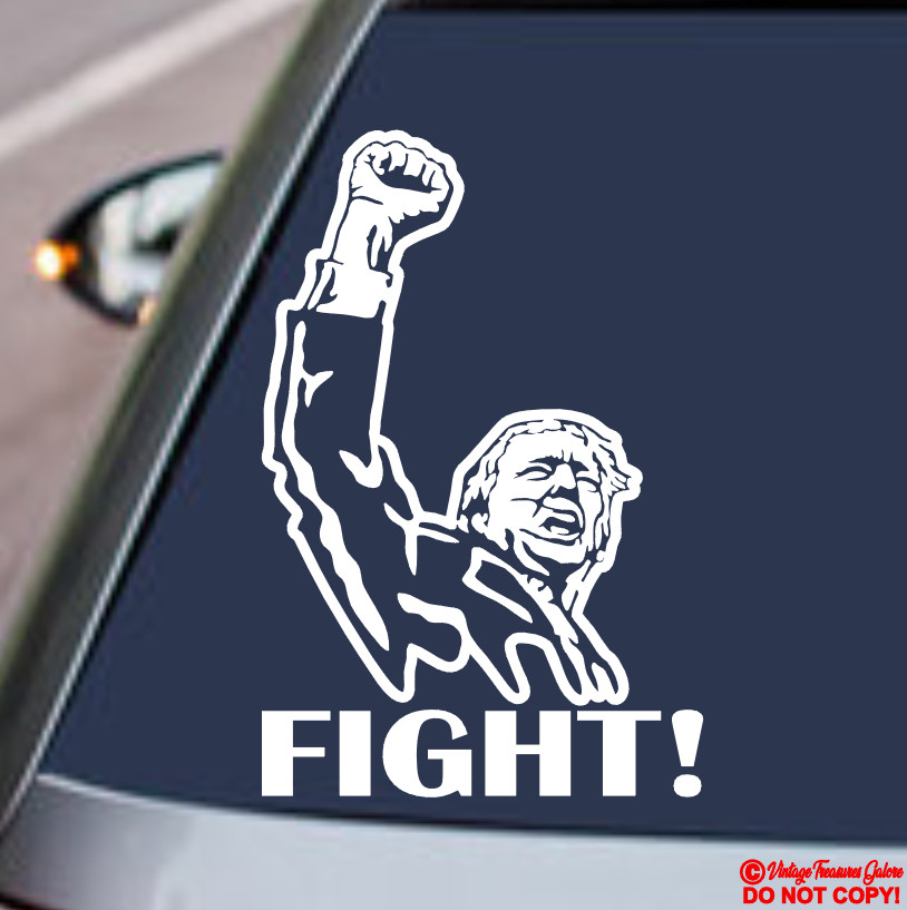 PRESIDENT DONALD TRUMP RAISED FIST FIGHT Vinyl Decal Sticker Car 2024 YOU MISSED