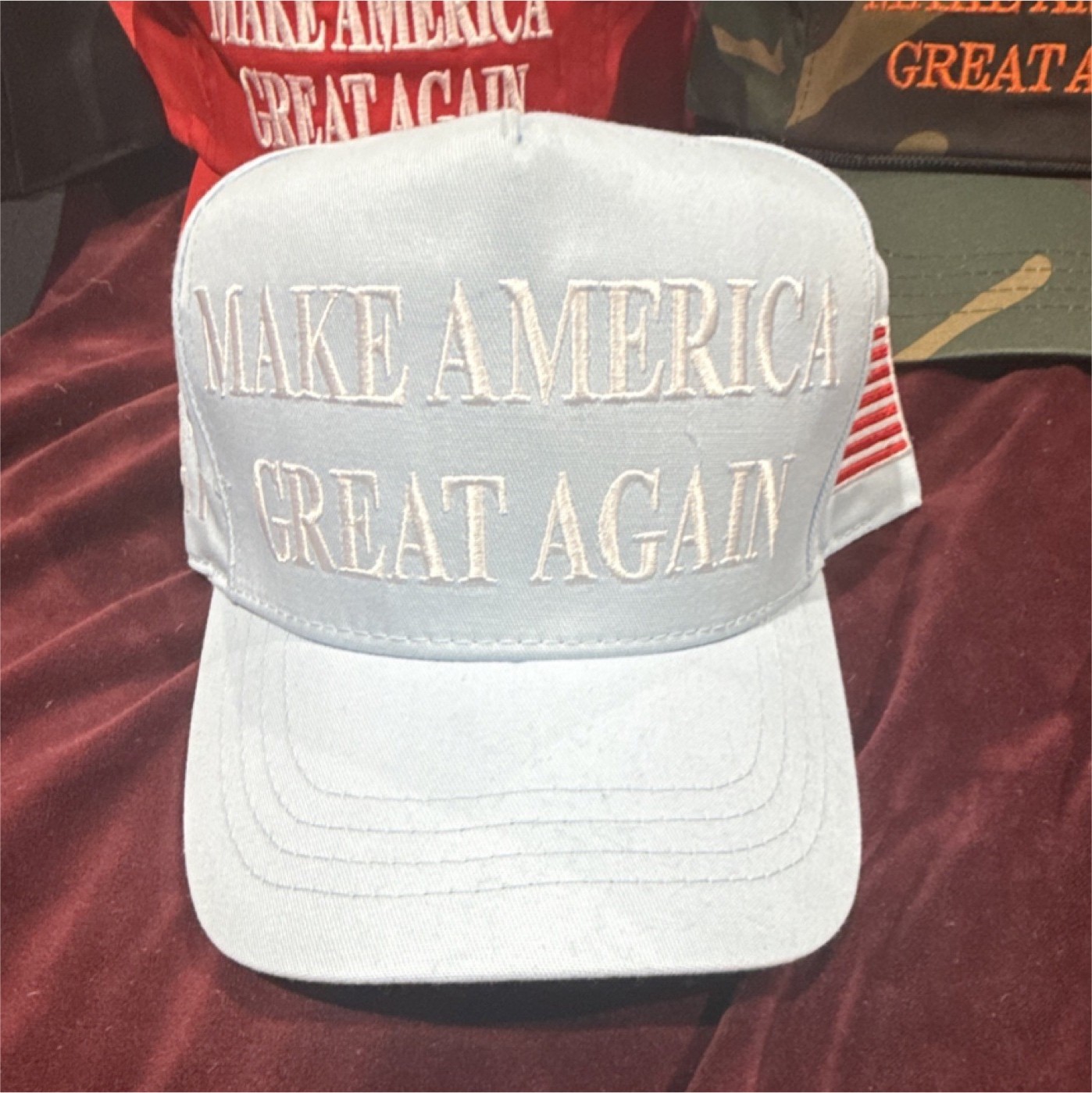 Official Cali-Fame Trump 45-47 MAKE AMERICA GREAT AGAIN Light Blue Easter Hat