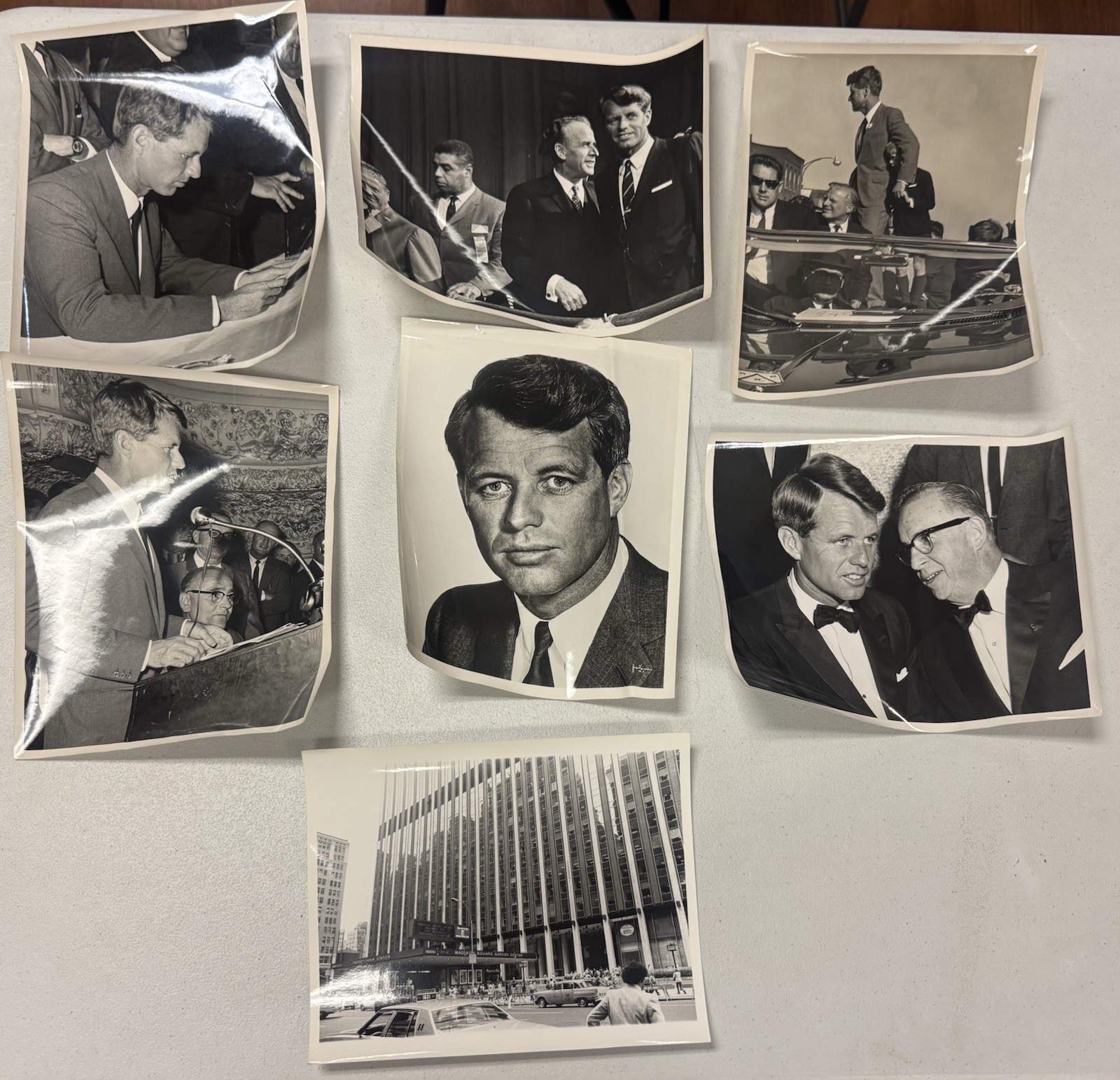 Original Lot Of 7 1960s Robert Kennedy Campaign 10″ X 8″ Photos