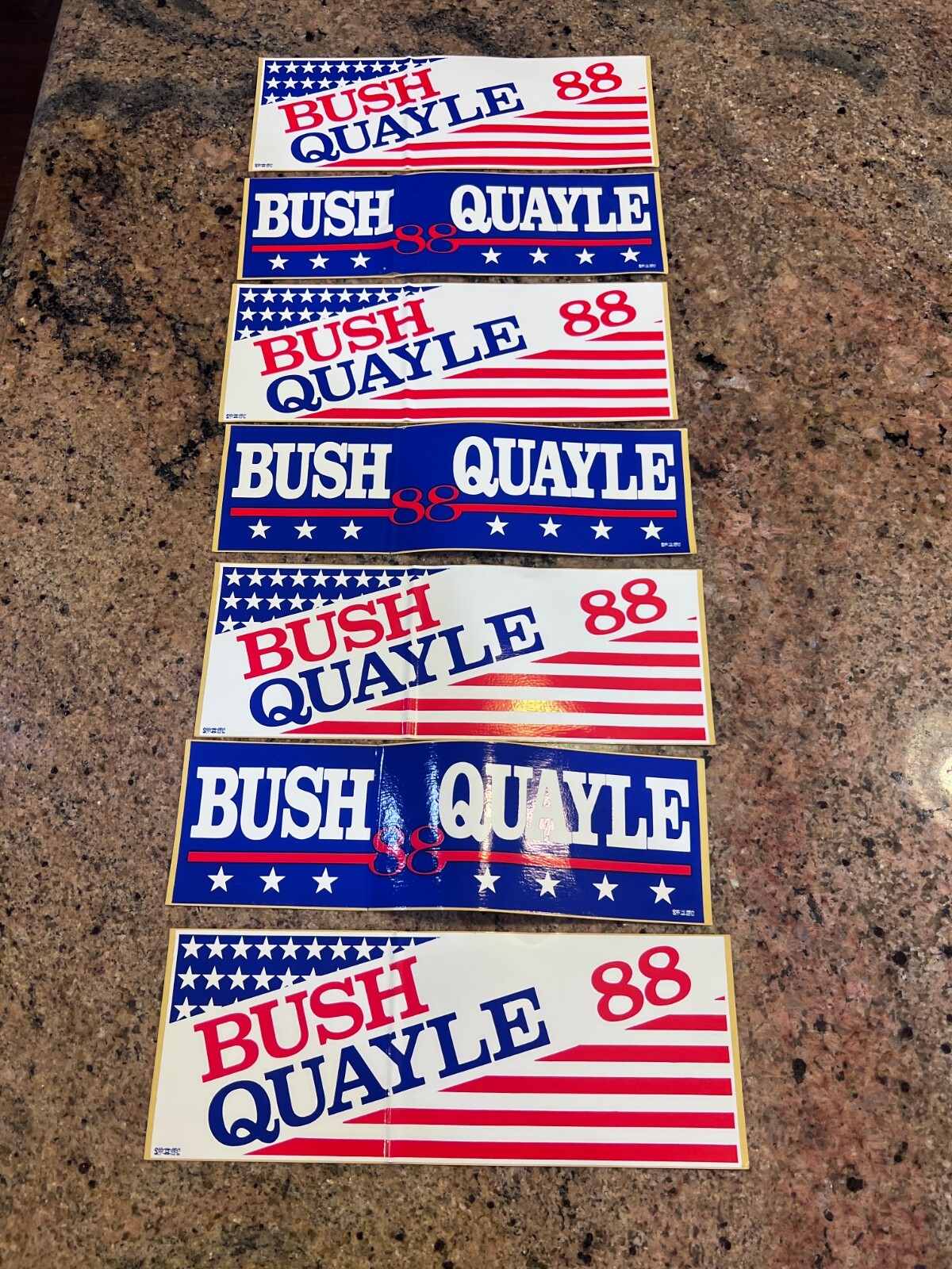 Vtg Bush Quayle 88 Bumper Sticker Lot For GOP 7 stickers