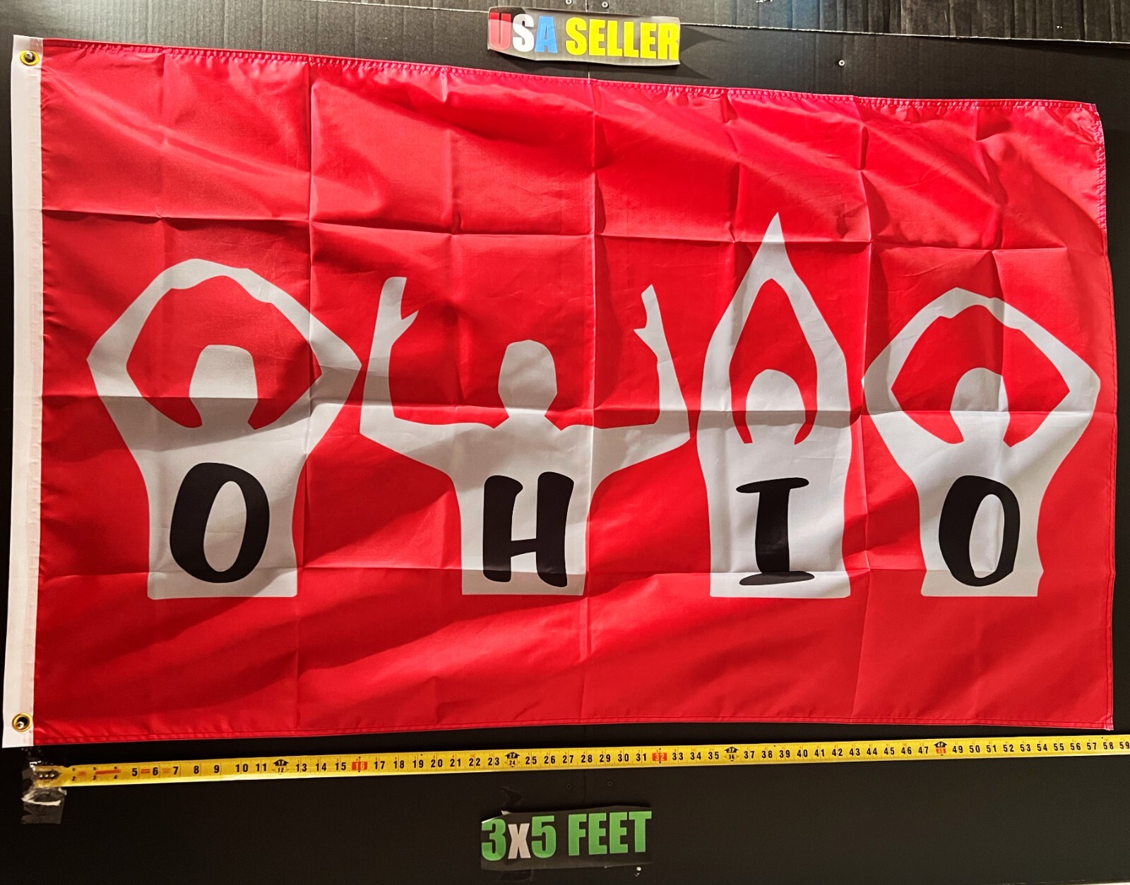 Football Flag FREE SHIPPING Ohio State Buckeyes HF Man Cave Beer USA Sign 3×5′