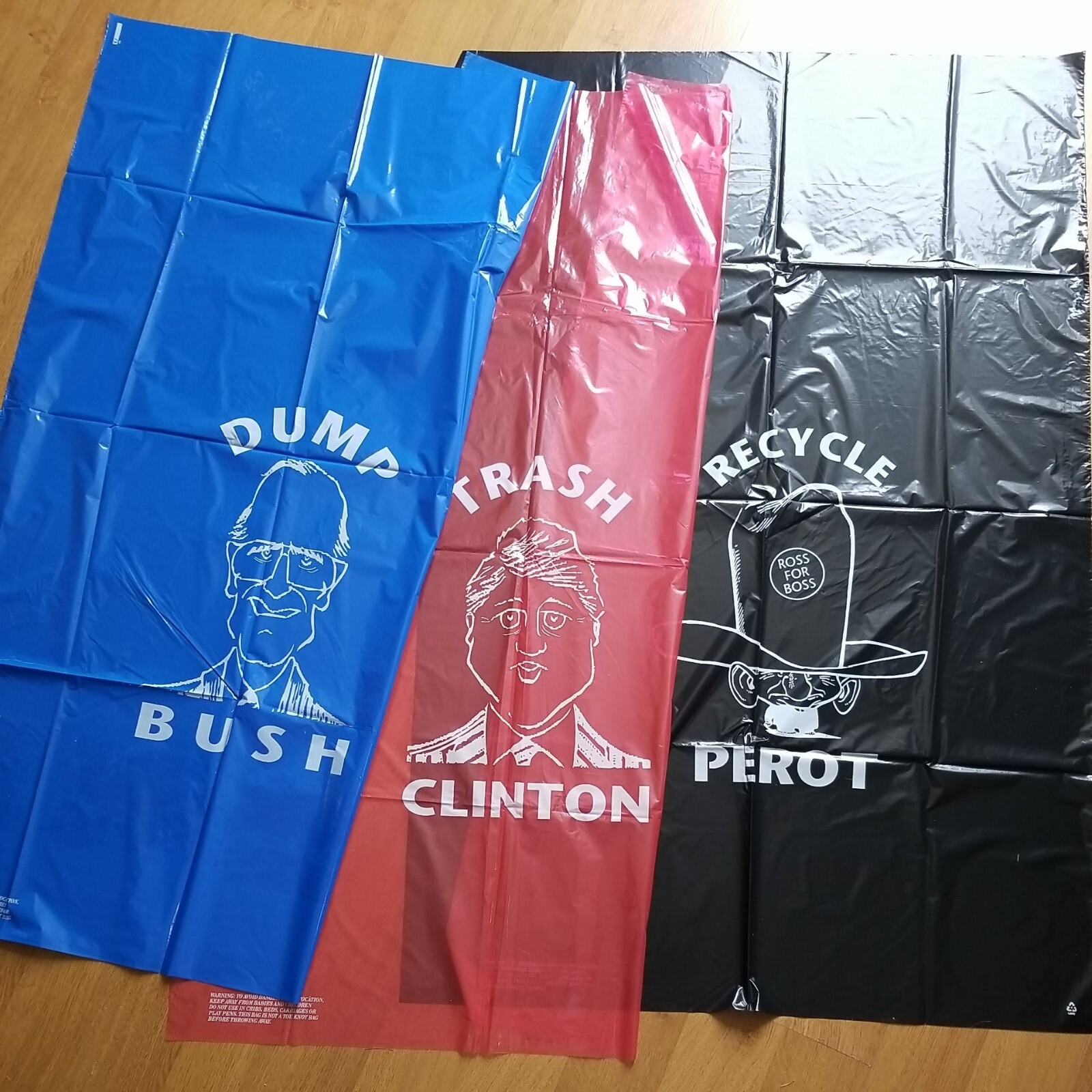 Election Lawn Bags Dump Bush Trash Clinton Recycle Perot 1992 Campaign Gag Gift