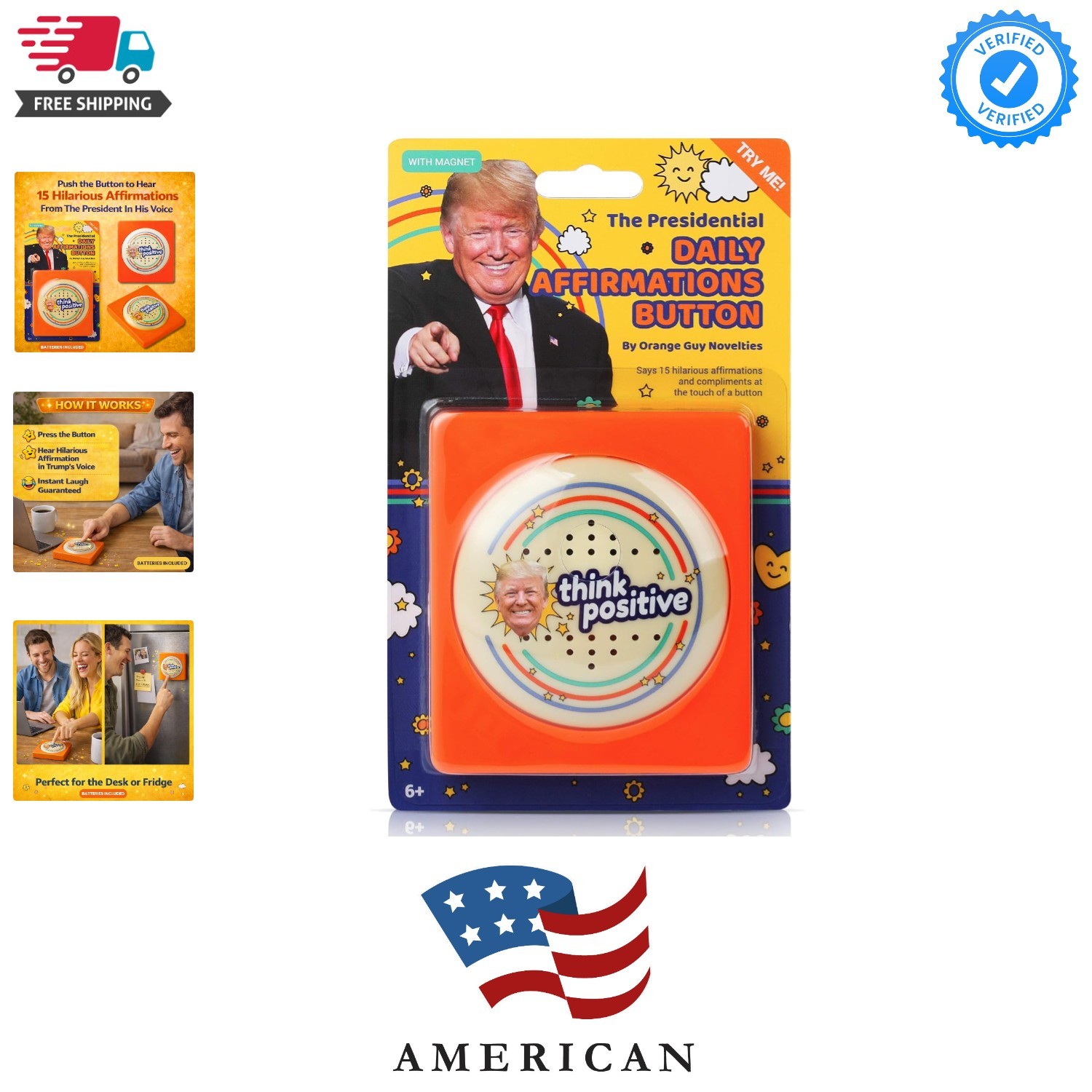 Donald Trump Talking Positivity Button – 15 Affirmation Quotes in His Voice –…