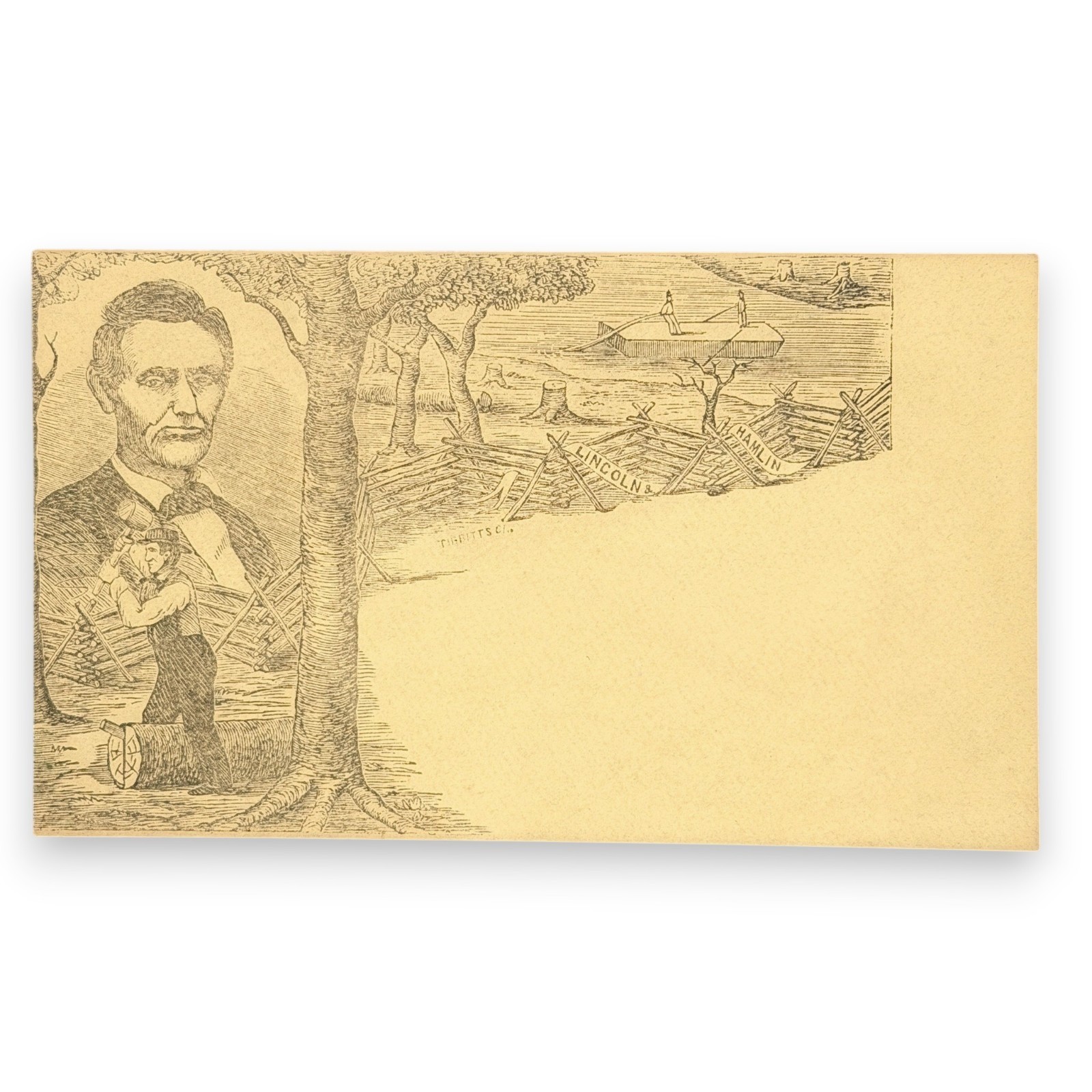 1860 Abraham Lincoln-Hannibal Hamlin Civil War Election Campaign Cover Envelope