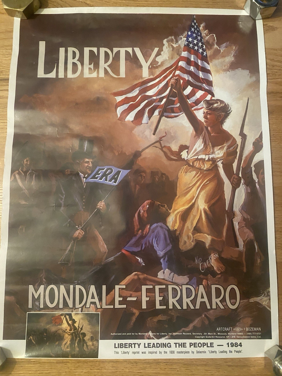 1984 Mondale & Ferraro President Political Campaign POSTER Lady Liberty Graphic