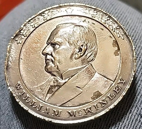 *WILLIAM MCKINLEY*PRESIDENTIAL FUNERAL 1907 MEDAL*52mm*68g*SILVER PLATED COIN*