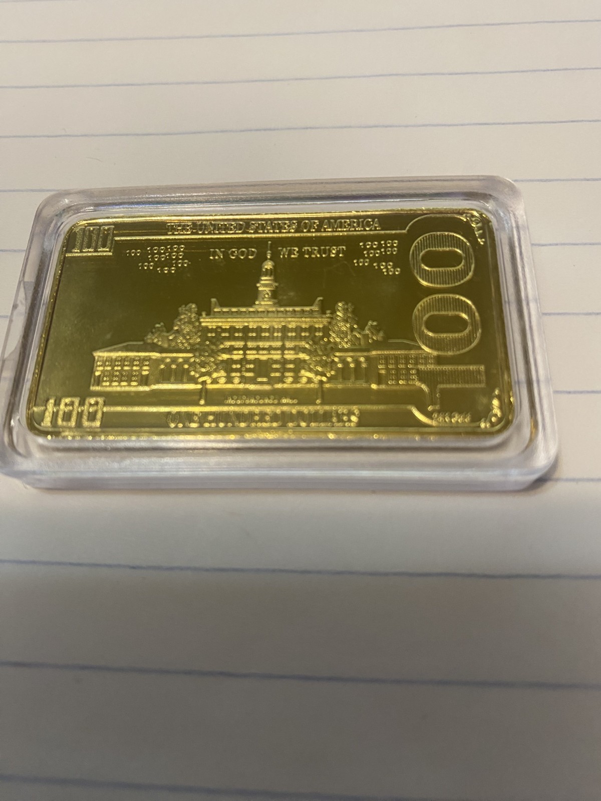 LOT of 3 DONALD TRUMP 24K GOLD PLATED $100 BAR COLLECTABLE – w/ PROTECTIVE CASE