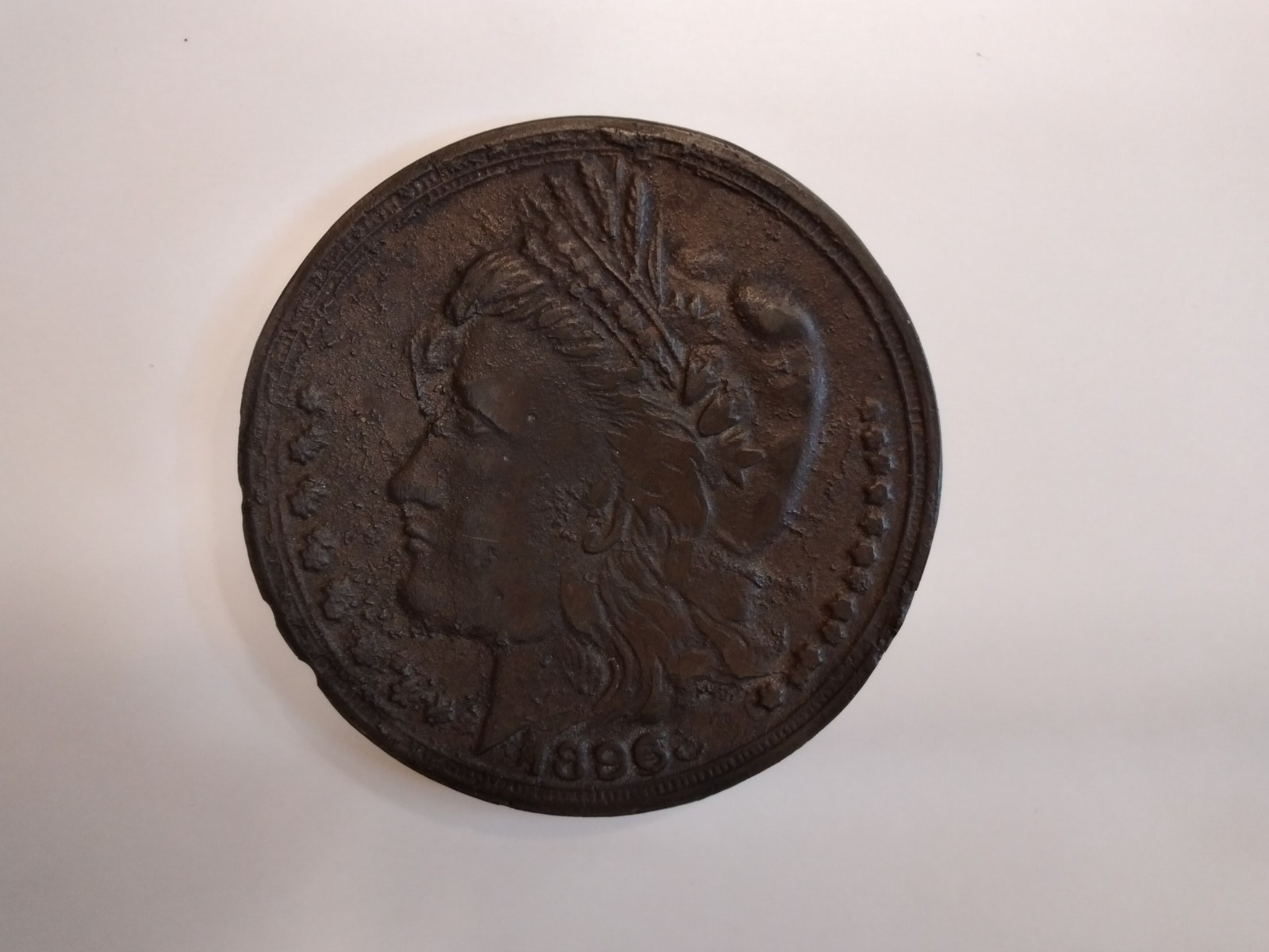 1896 William Jennings BRYAN MONEY Liberty 16 TO 1 NIT 3.5″ Antique Coin Souvenir