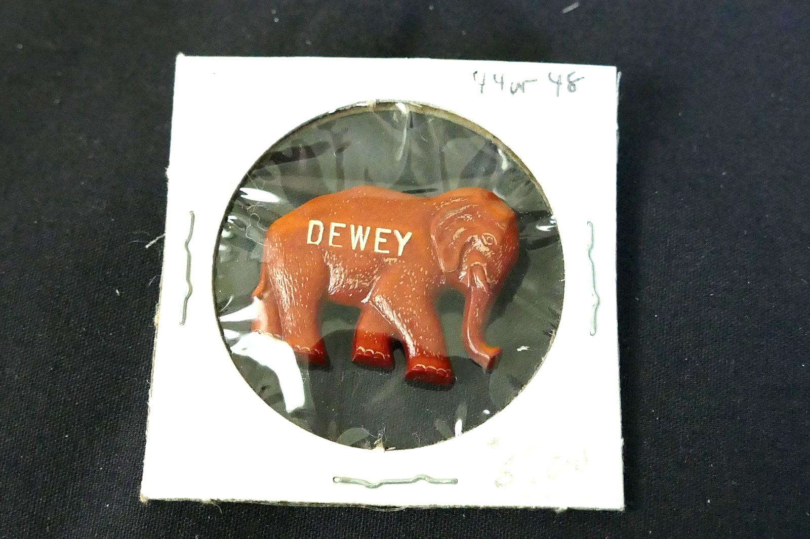 1948 Thomas E. Dewey Bakelite? Red Elephant GOP Campaign Button Pin Pinback 1+”