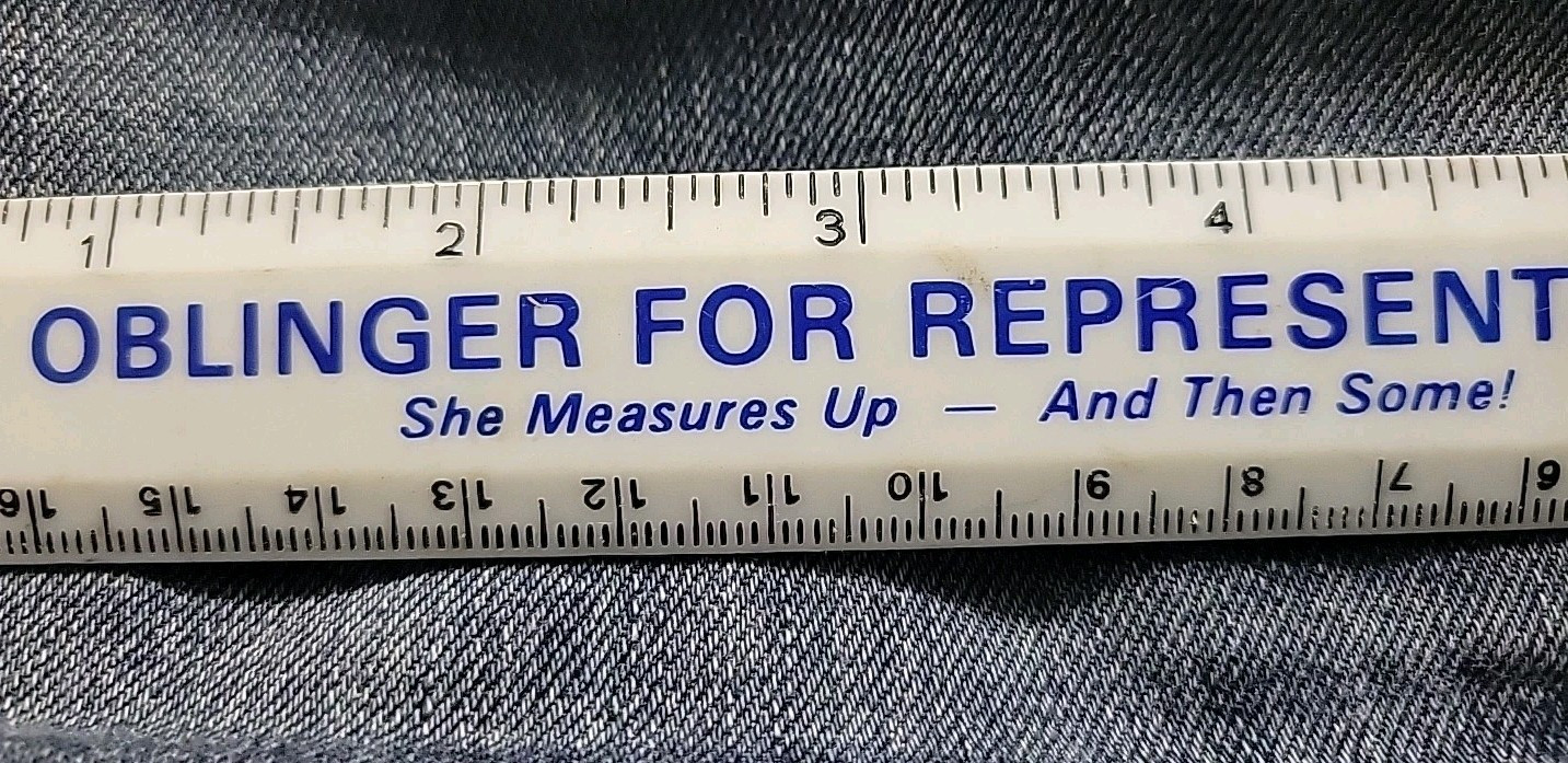 Vtg US IL-Representative Political Campaign Promotion Pocket Ruler Oblinger 1979