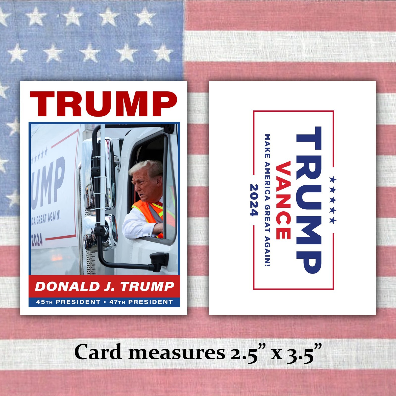 Donald Trump Garbage Truck 2024 Election Custom Presidential Trading Card