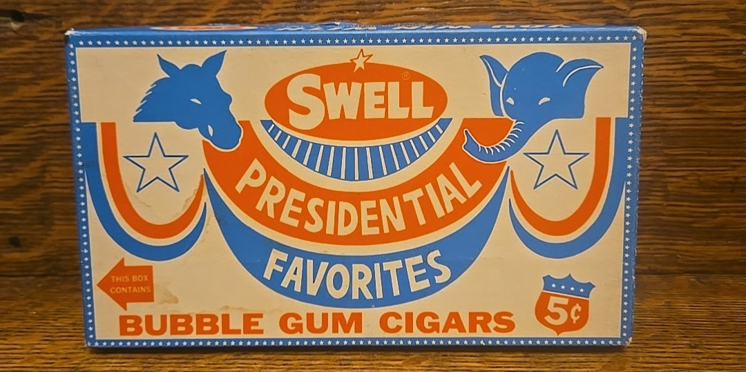 Vintage Swell Bubble Gum Cigars Presidential Favorites Candy Box Hubert Humphrey