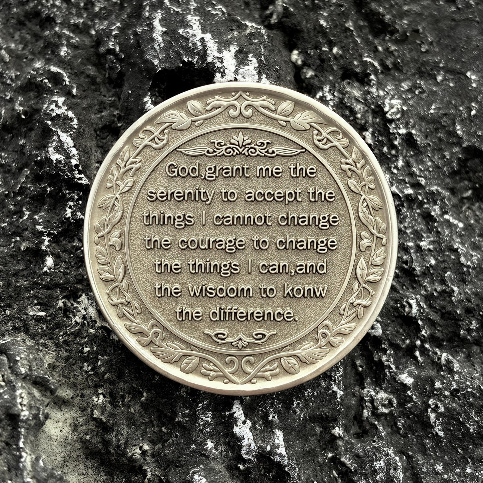 Strength in The Storm Sobriety Recovery Coin – AA Medallion with Serenity Pra…