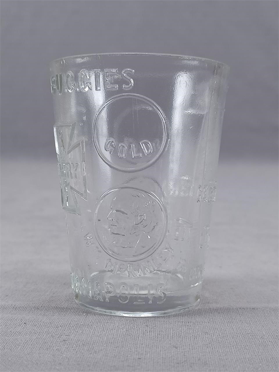 President Mckinley & Bryan Buggies Campaign Dose Glass Circa 1896