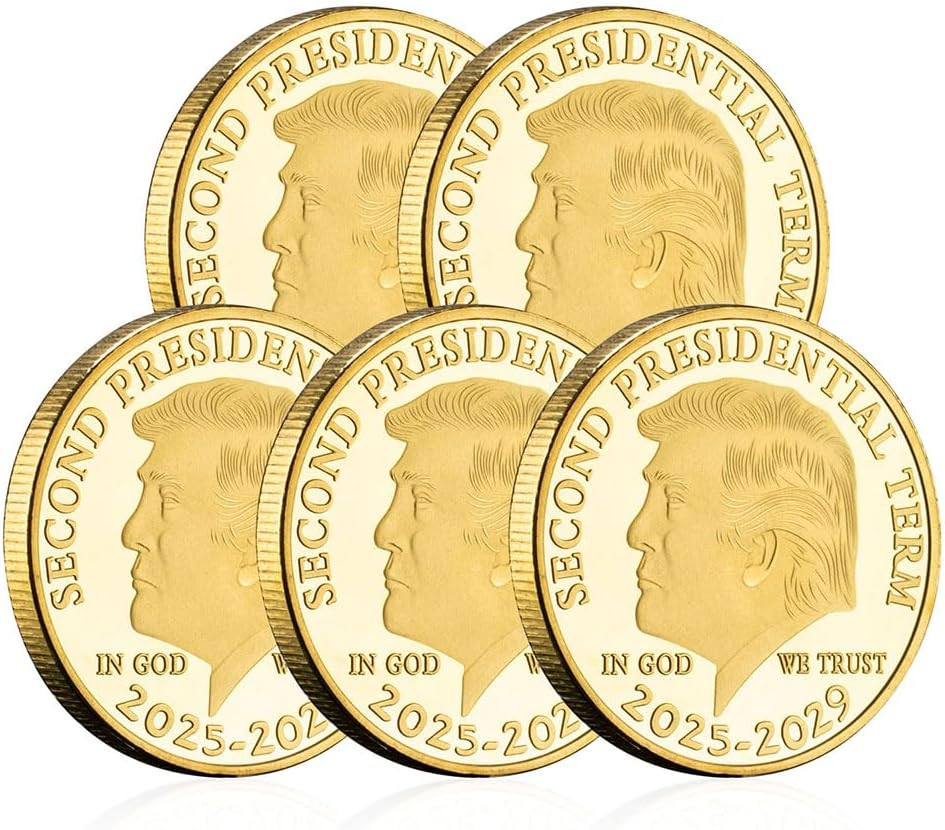 Donald Trump Gold Plated Coin Second Presidential Term 2025-2029 Coins Collectio